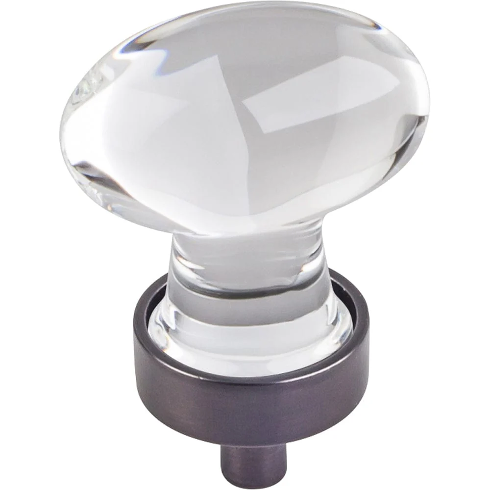 Harlow Small Football Glass Knob, 1-1/4" O.L., Brushed Oil Rubbed Bronze