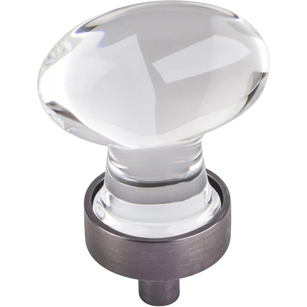 Harlow Small Football Glass Knob, 1-1/4" O.L., Brushed Pewter - Image 2