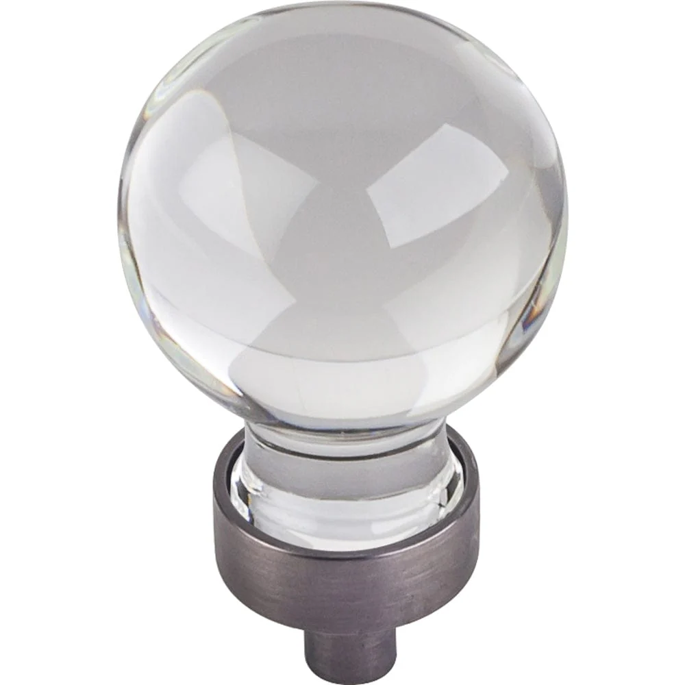Harlow Small Sphere Glass Knob, 1-1/16" Dia Brushed Pewter - Image 2