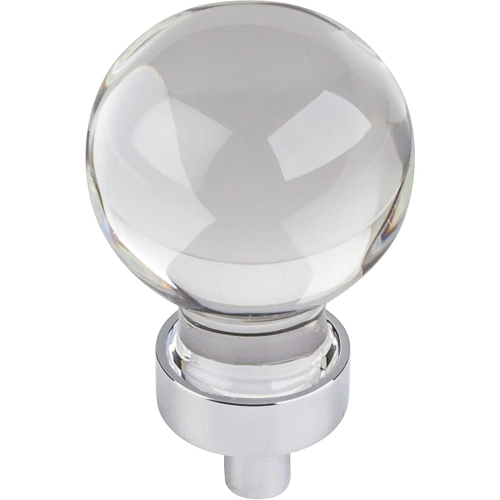 Harlow Small Sphere Glass Knob, 1-1/16" Dia Polished Chrome