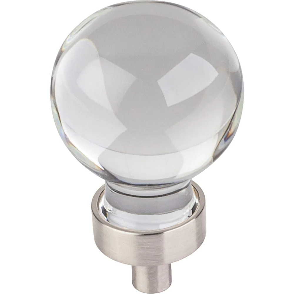 Harlow Small Sphere Glass Knob, 1-1/16" Dia Satin Nickel - Image 2