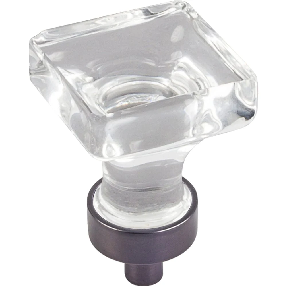 Harlow Small Square Glass Knob 1" O.L., Brushed Oil Rubbed Bronze