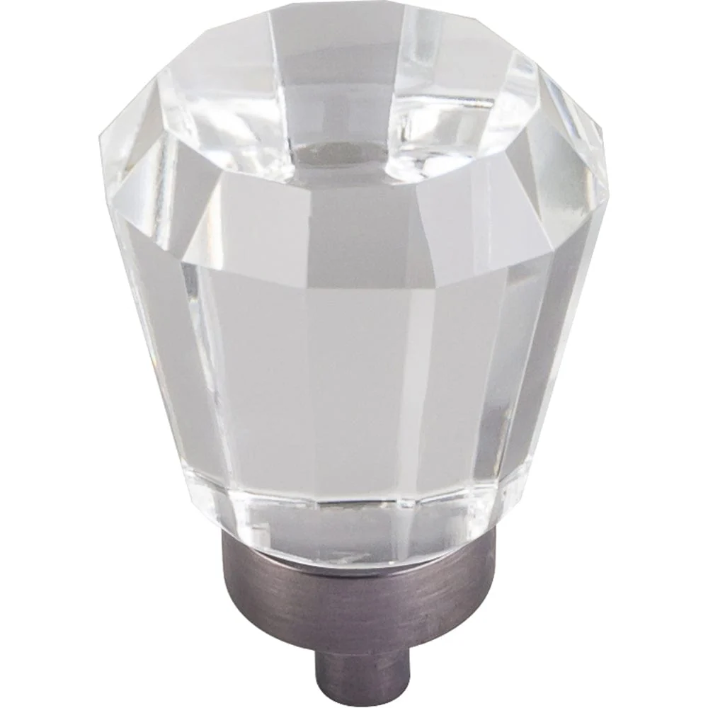 Harlow Small Tapered Glass Knob 1" Dia Brushed Pewter - Image 2