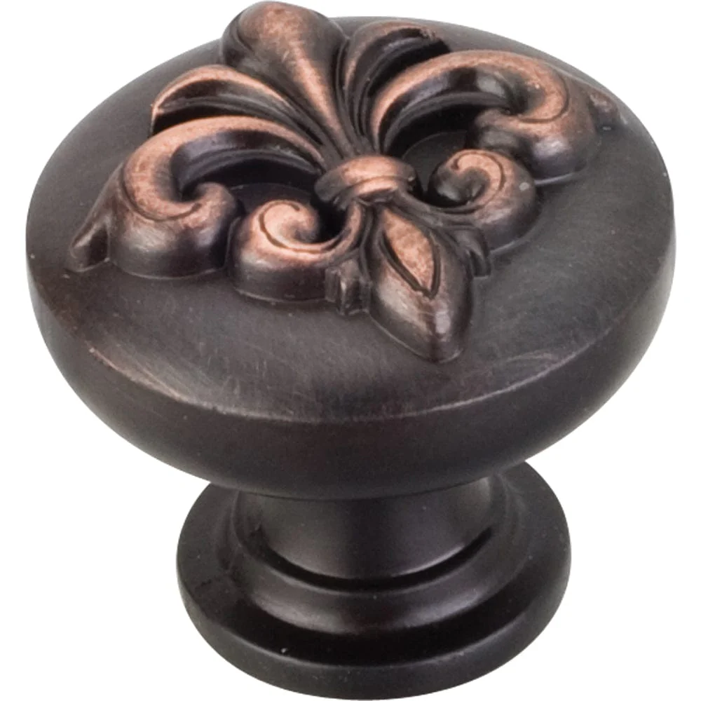 Lafayette Fleur-de-lis Knob, 1-3/8" Dia., Brushed Oil Rubbed Bronze - Image 2