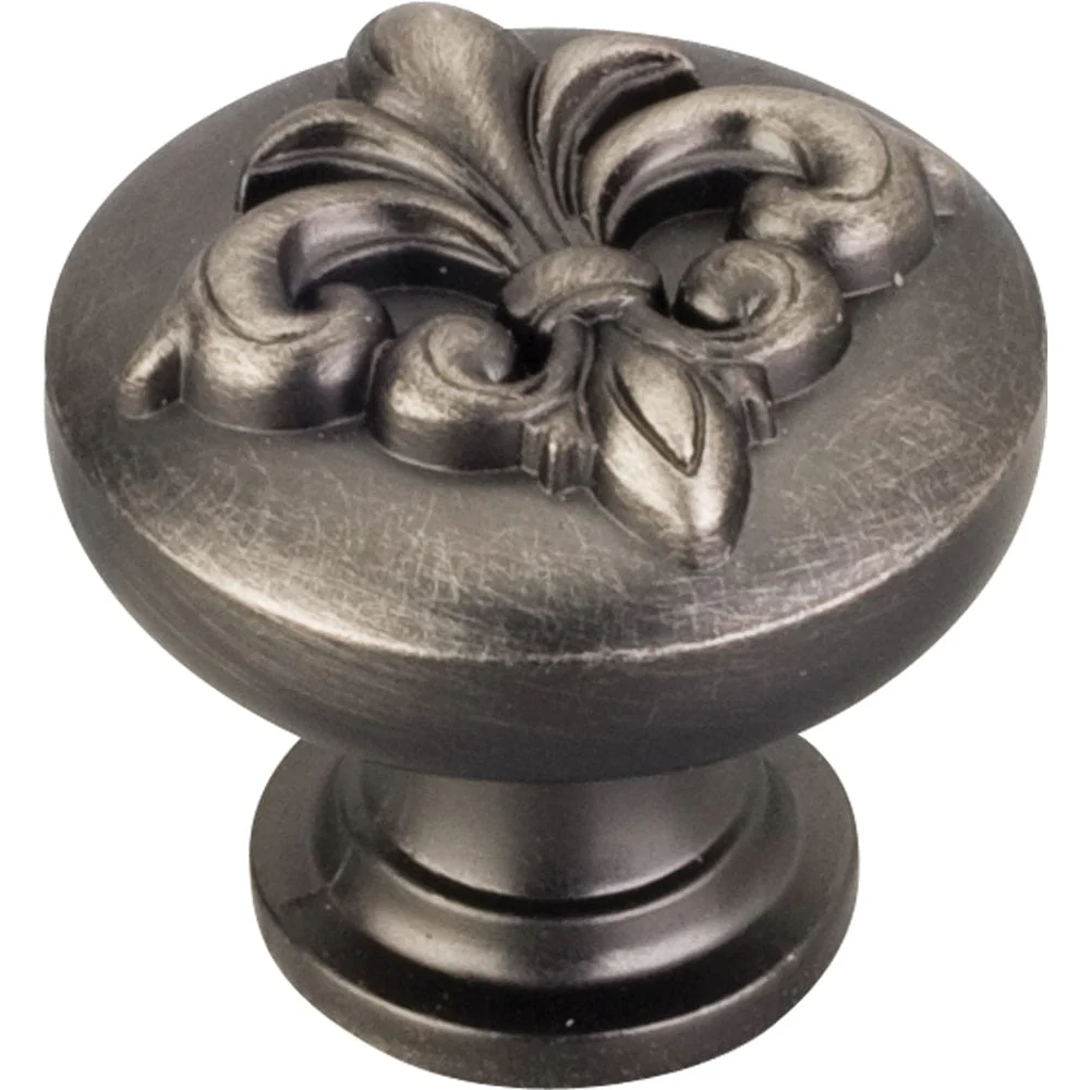 Lafayette Fleur-de-lis Knob, 1-3/8" Dia.,  Brushed Pewter - Image 2