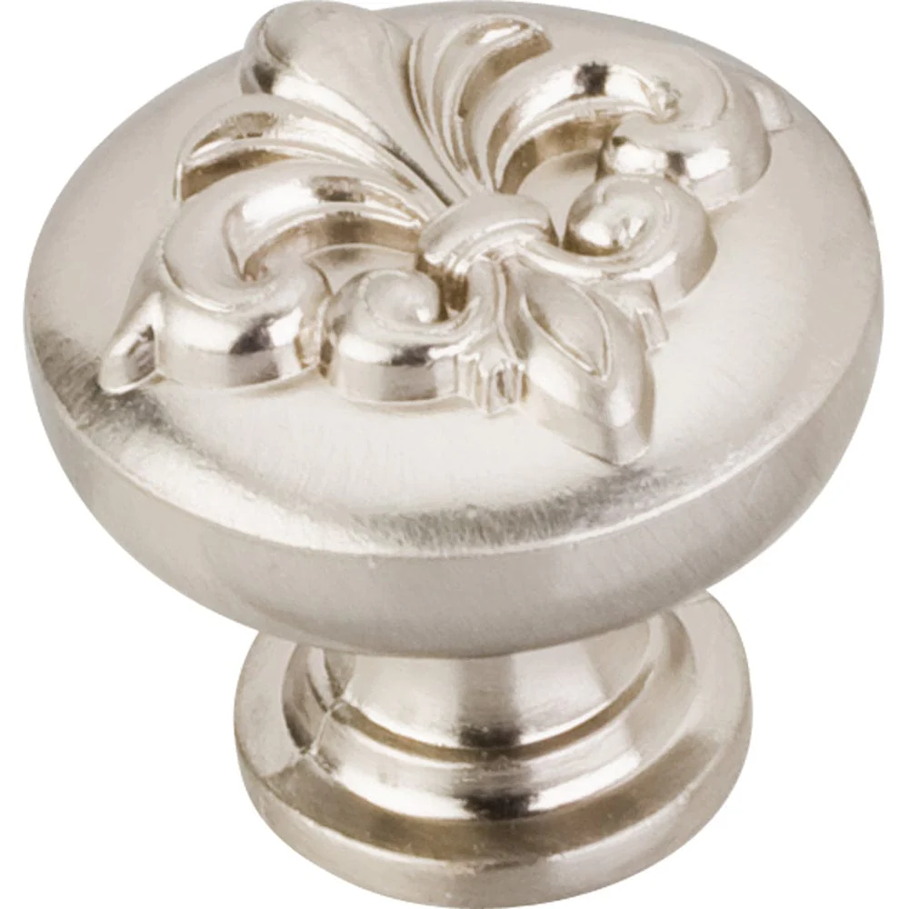 Lafayette Fleur-de-lis Knob, 1-3/8" Dia., Satin Nickel