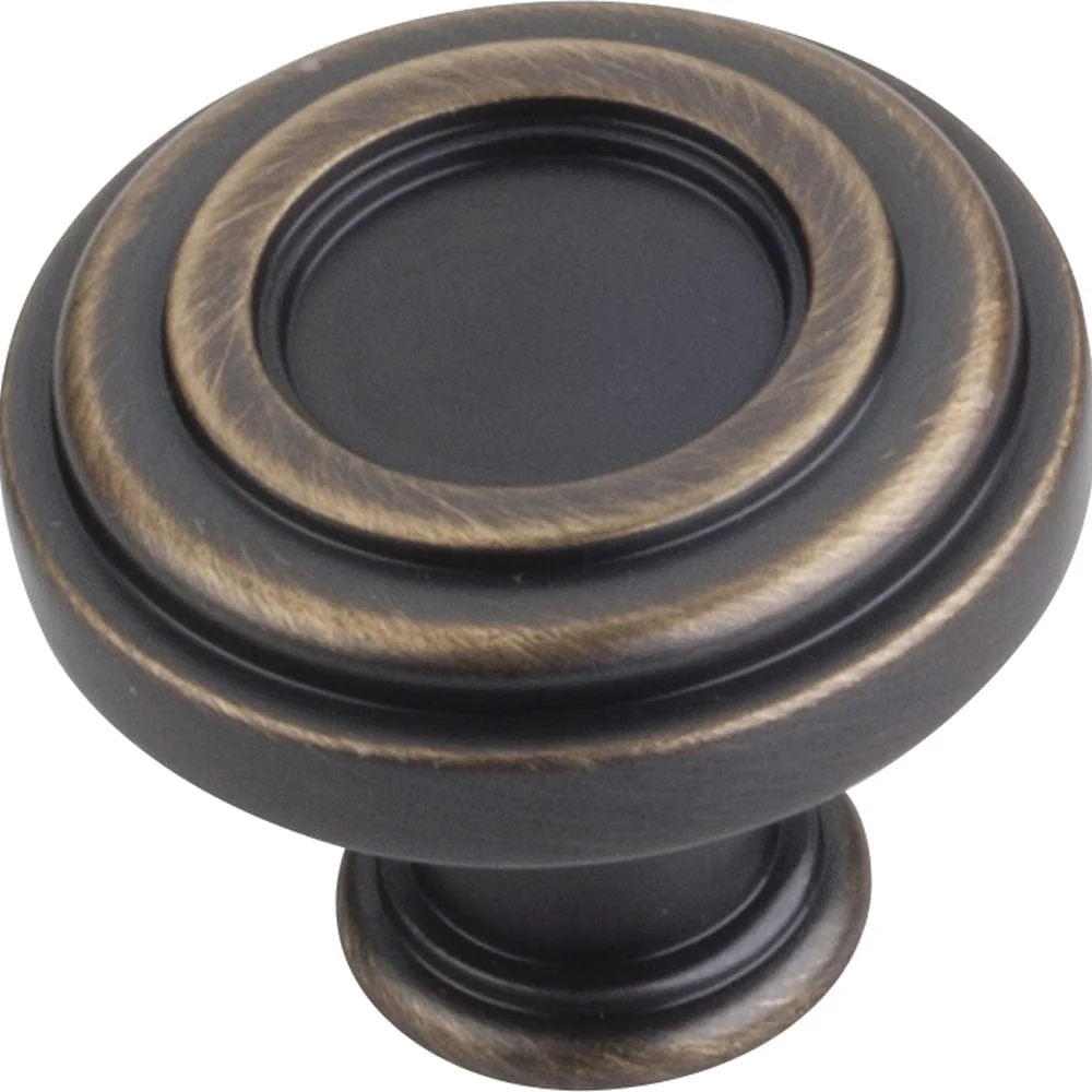Lafayette Knob, 1-3/8" Dia., Antique Brushed Satin Brass