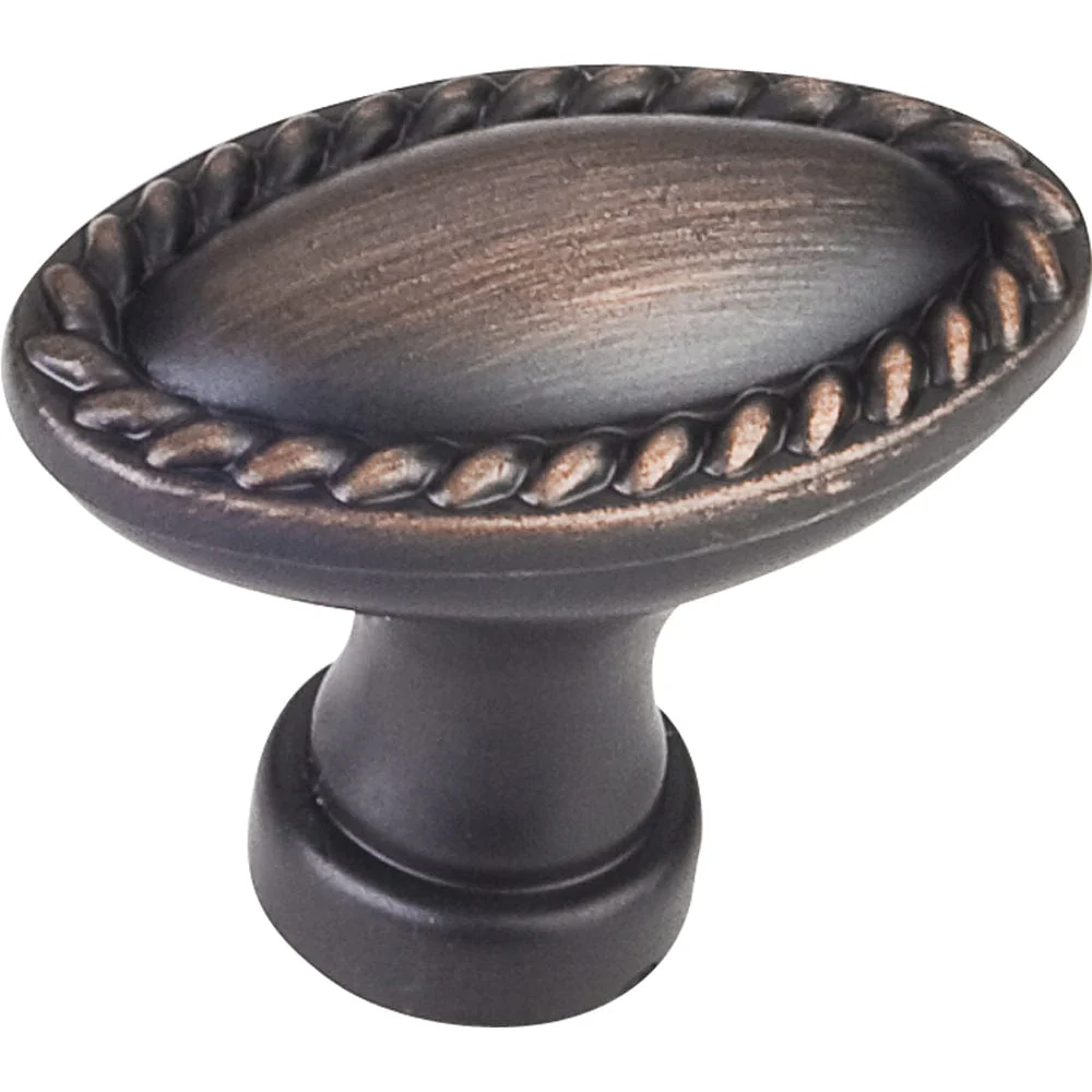 Lindos Oblong Knob, 1-3/8" O.L., Brushed Oil Rubbed Bronze