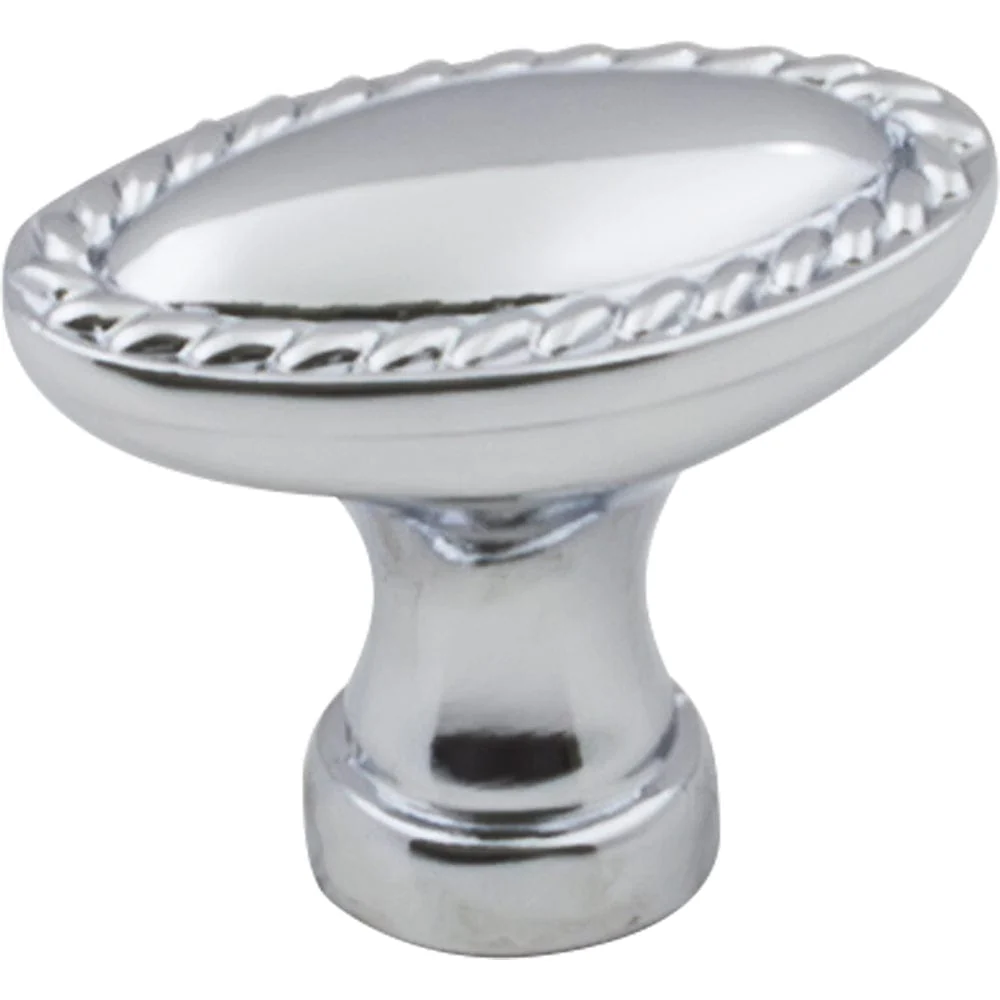 Lindos Oblong Knob, 1-3/8" O.L., Polished Chrome