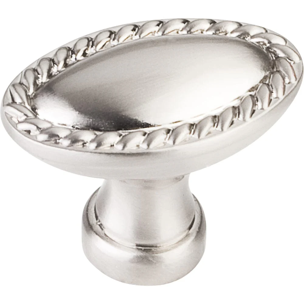 Lindos Oblong Knob, 1-3/8" O.L., Satin Nickel