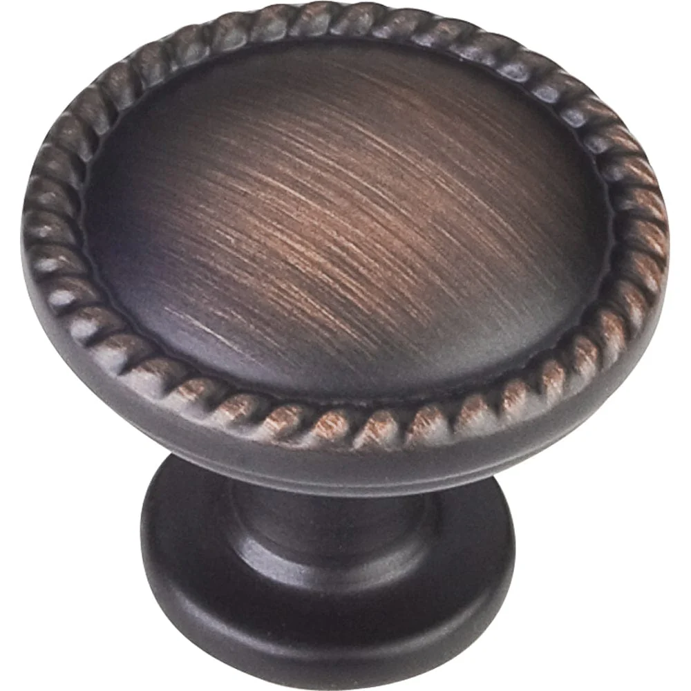 Lindos Round Knob, 1-1/4" Dia.,  Brushed Oil Rubbed Bronze