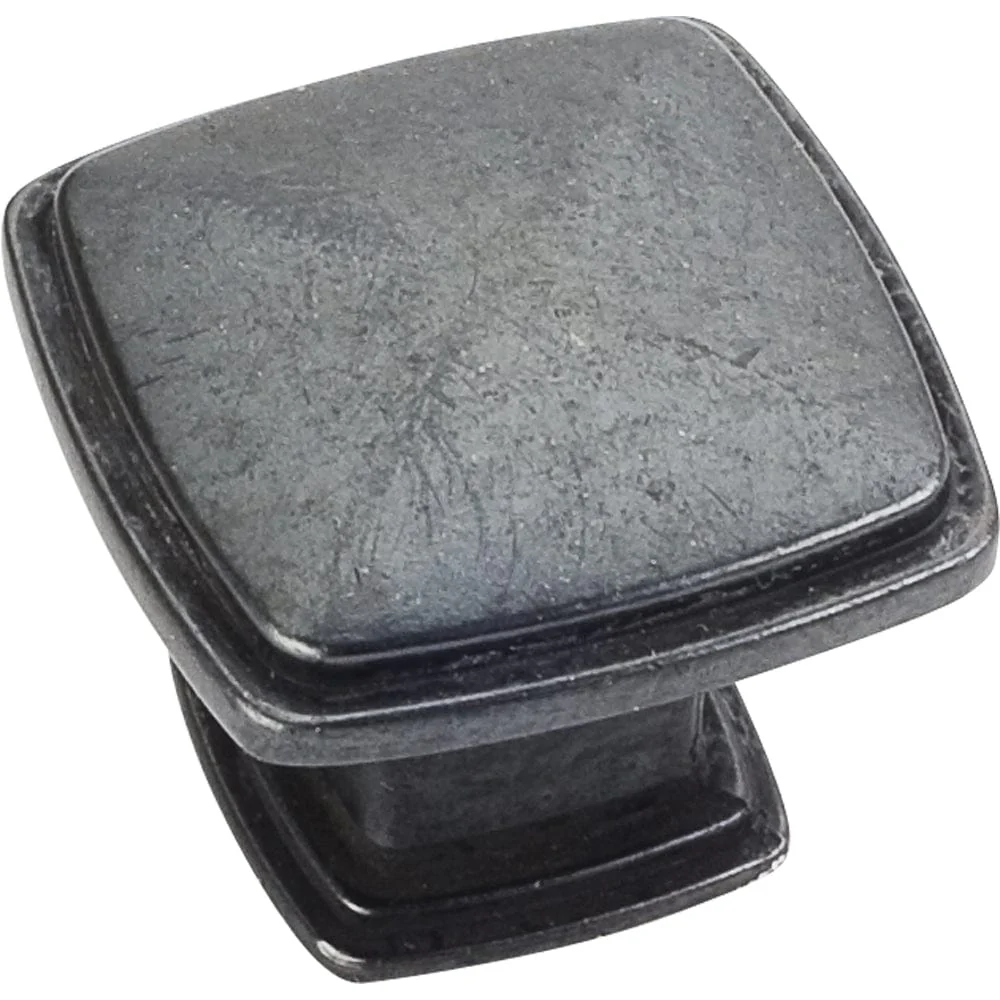 Milan 1 Plain Square Knob, 1-3/16" O.L.,, Gun Metal - Image 2