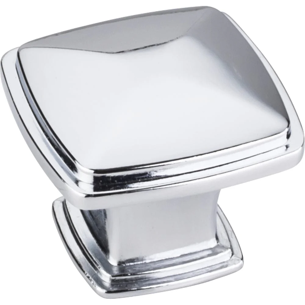 Milan 1 Plain Square Knob, 1-3/16" O.L.,, Polished Chrome - Image 2