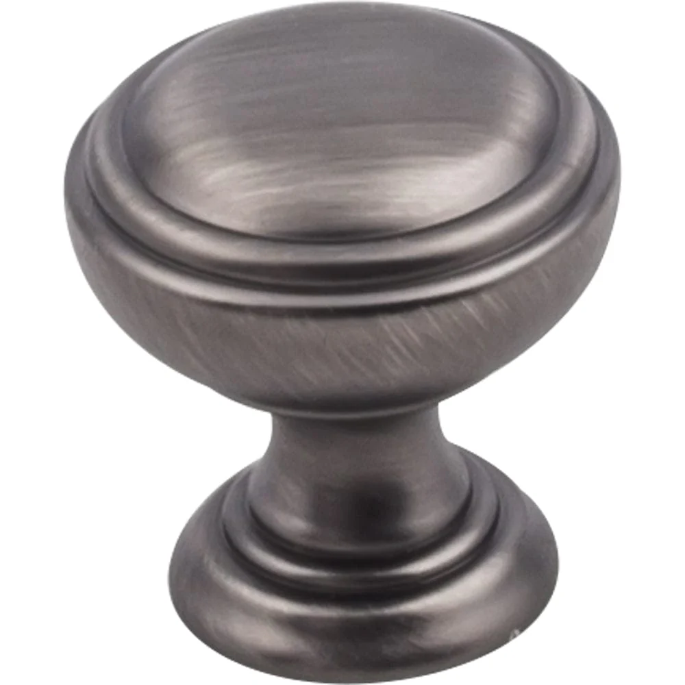 Tiffany Knob, 1-1/4" Dia., Brushed Pewter