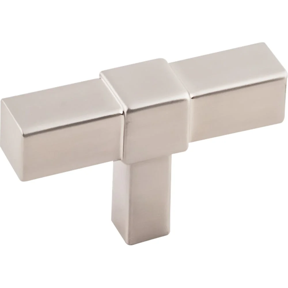Zane "T" Knob, 2" O.L., Satin Nickel