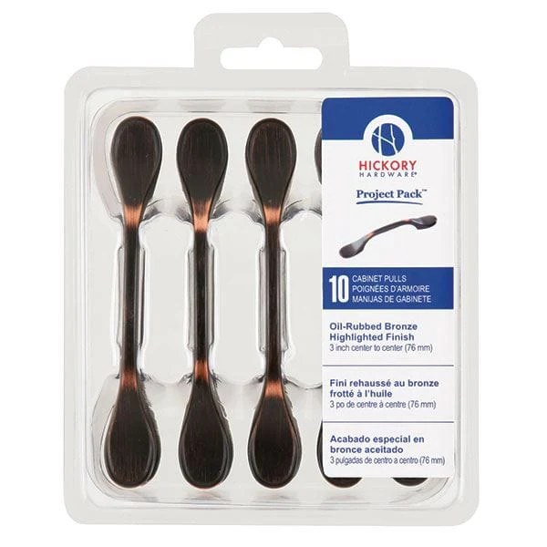 3" Metropolis Cabinet Pull Project Pack, Oil Rubbed Bronze, 10 pieces