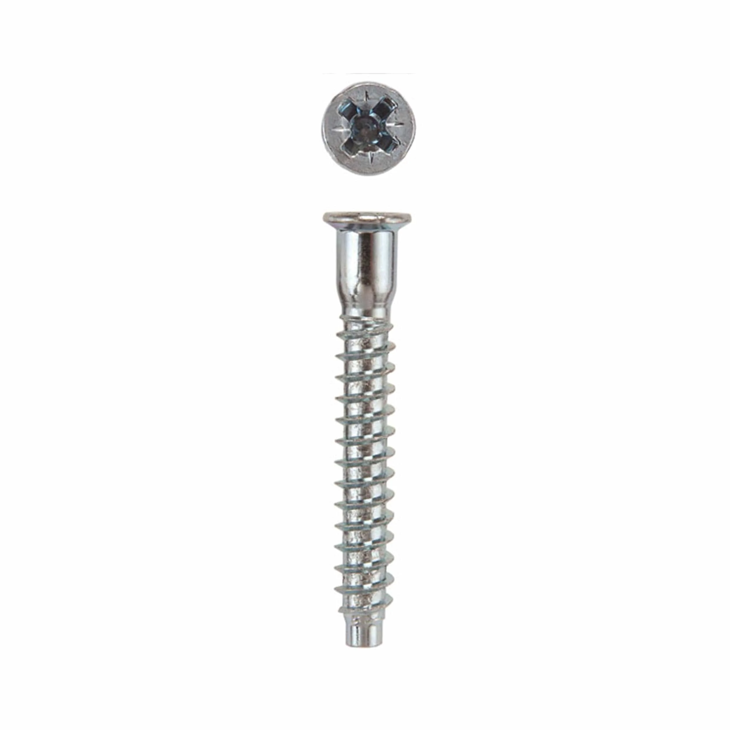 Confirmat Cabinet Connector Screws - Pozi-Drive - Flat Head - Zinc - 100 Piece - Image 2