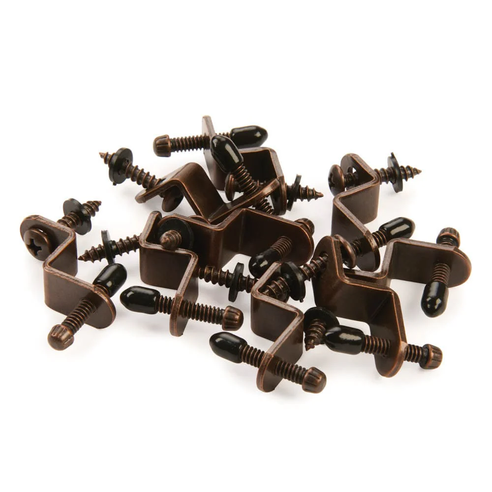 Glass Retainers with Thumbscrew for 1/4" Glass Panels - 10 Pack