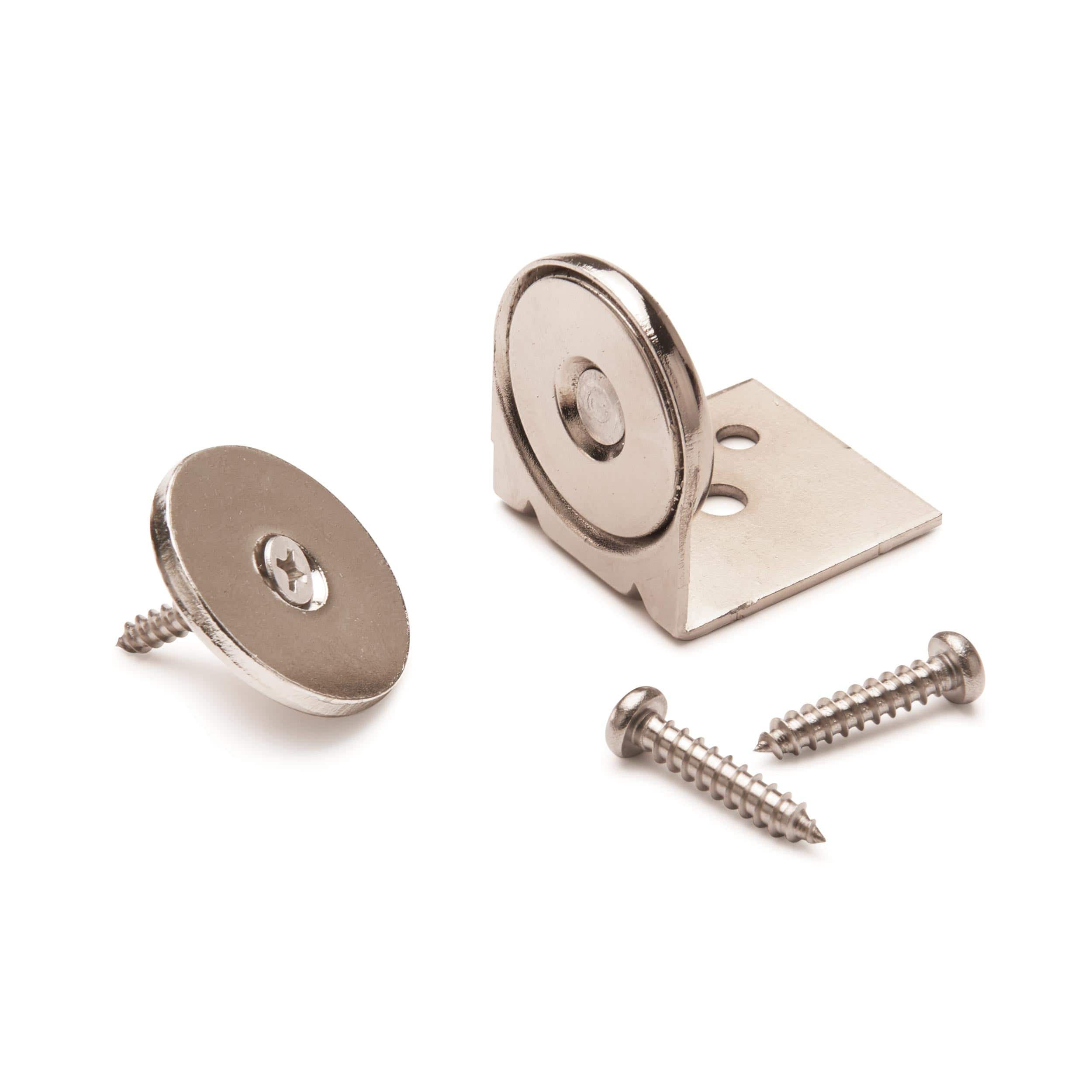 Stainless Steel Magnetic Latch with Bracket 1" Dia 40 lbs Holding Strength
