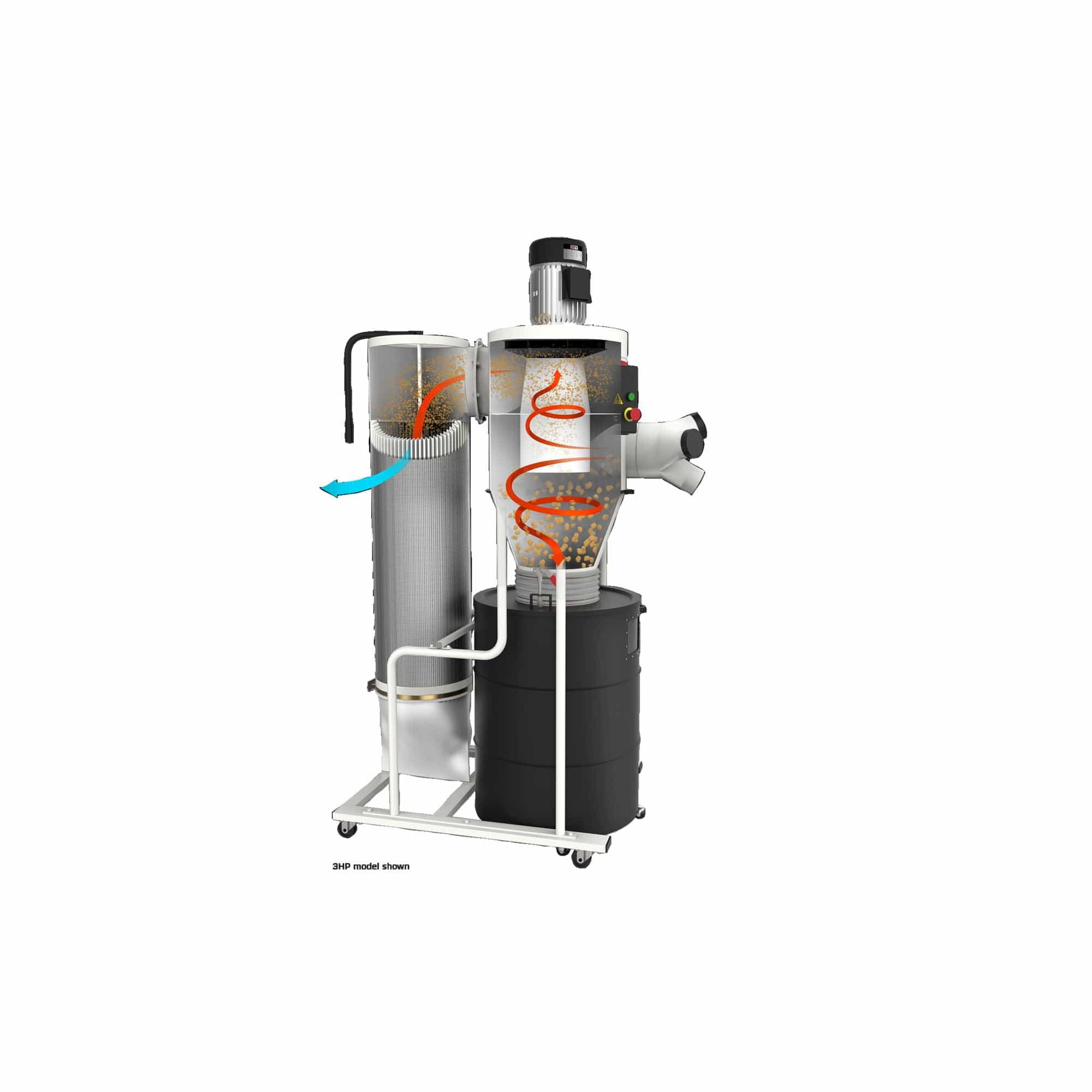 Cyclone Dust Collector with 2-Micron Canister Filter - 2 HP 1 Ph 230V - JCDC-2 - Image 4