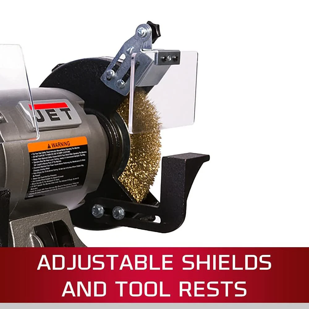 JBG-8W Shop Grinder with Grinding Wheel and Wire Wheel - Image 6