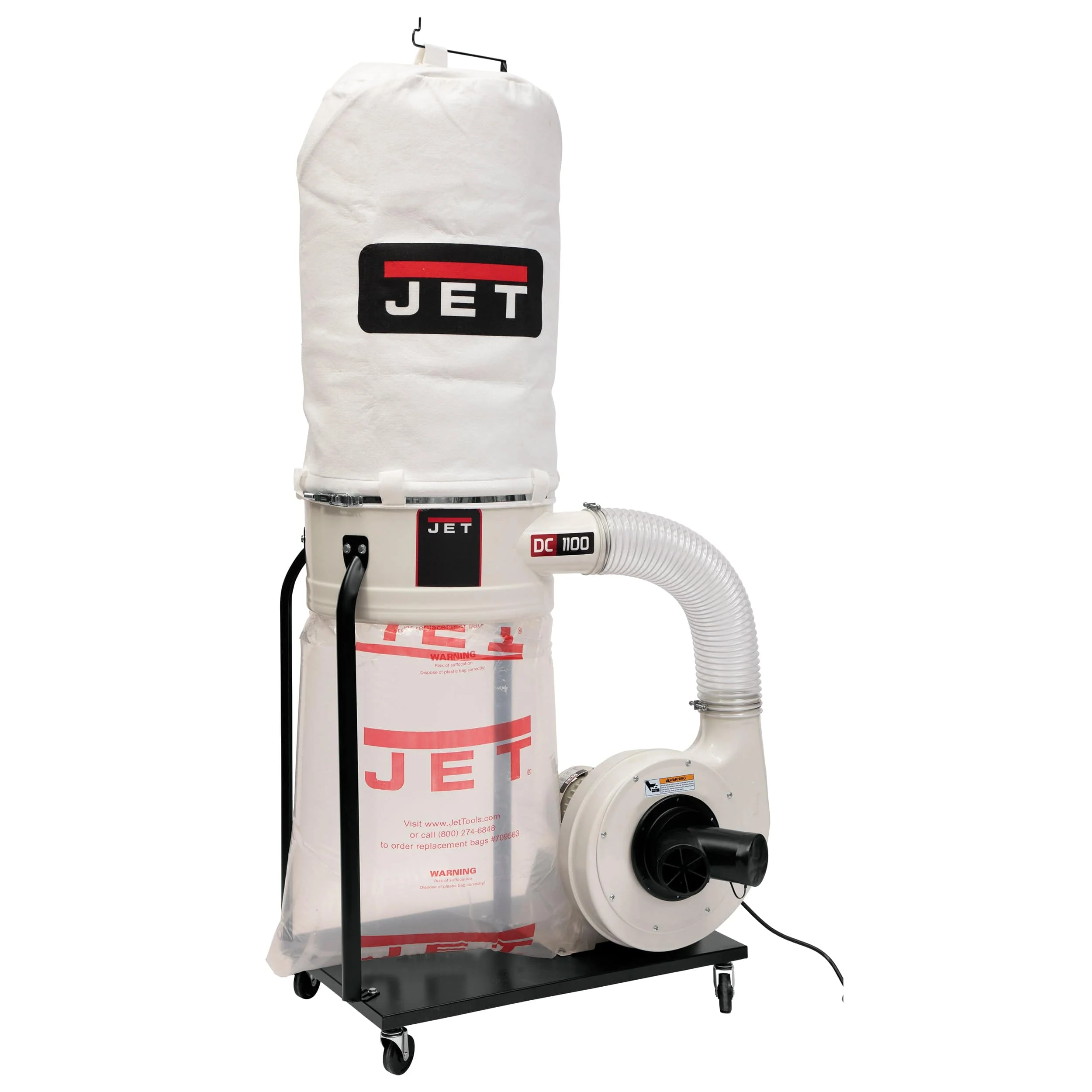Vortex Cone Dust Collector with 5-Micron Bag Filter Kit - 1-1/2 HP 1 Ph 115/230V - DC-1100VX-5M