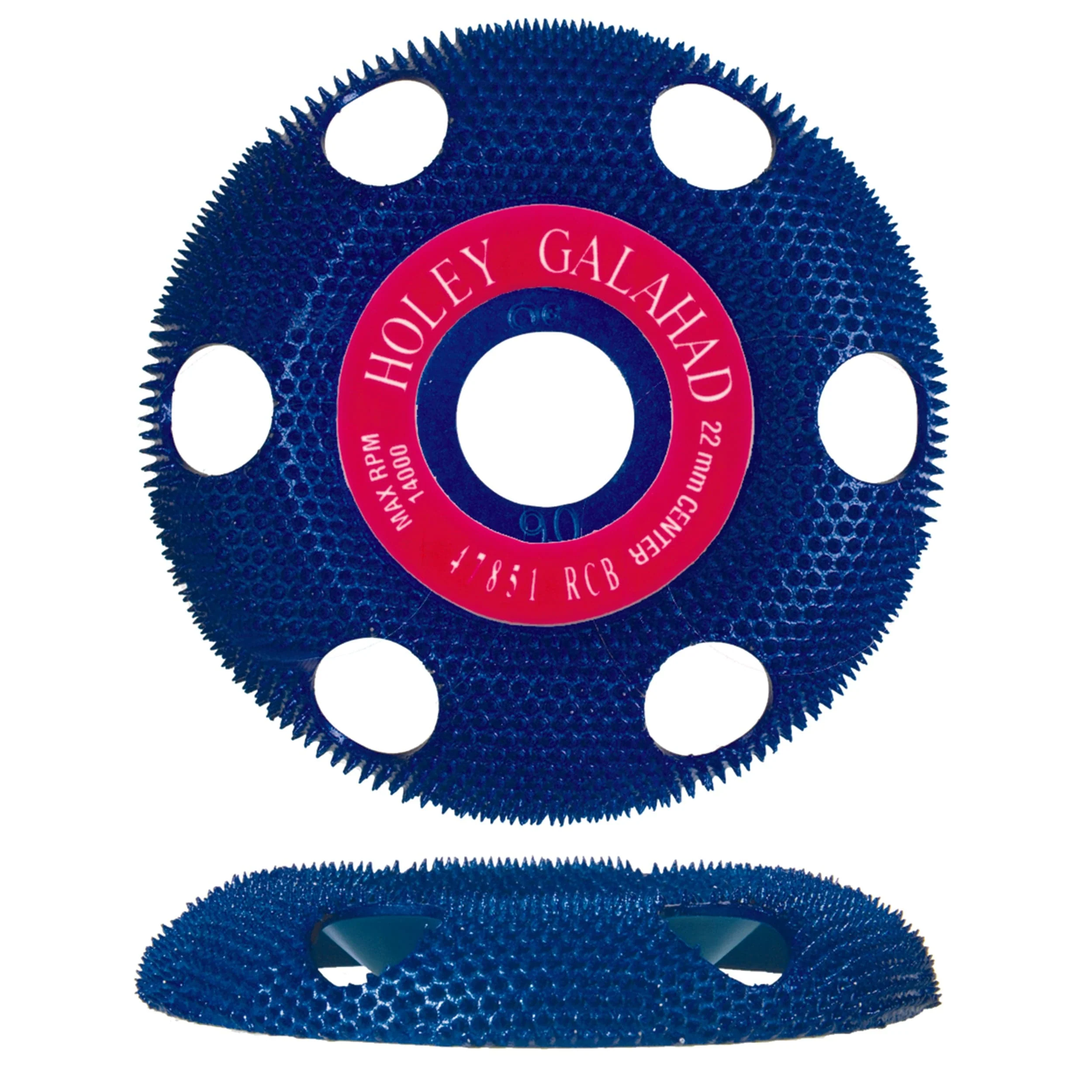 Holey Galahad - See Through Disc - Round - Blue - Coarse - 7/8" Arbor
