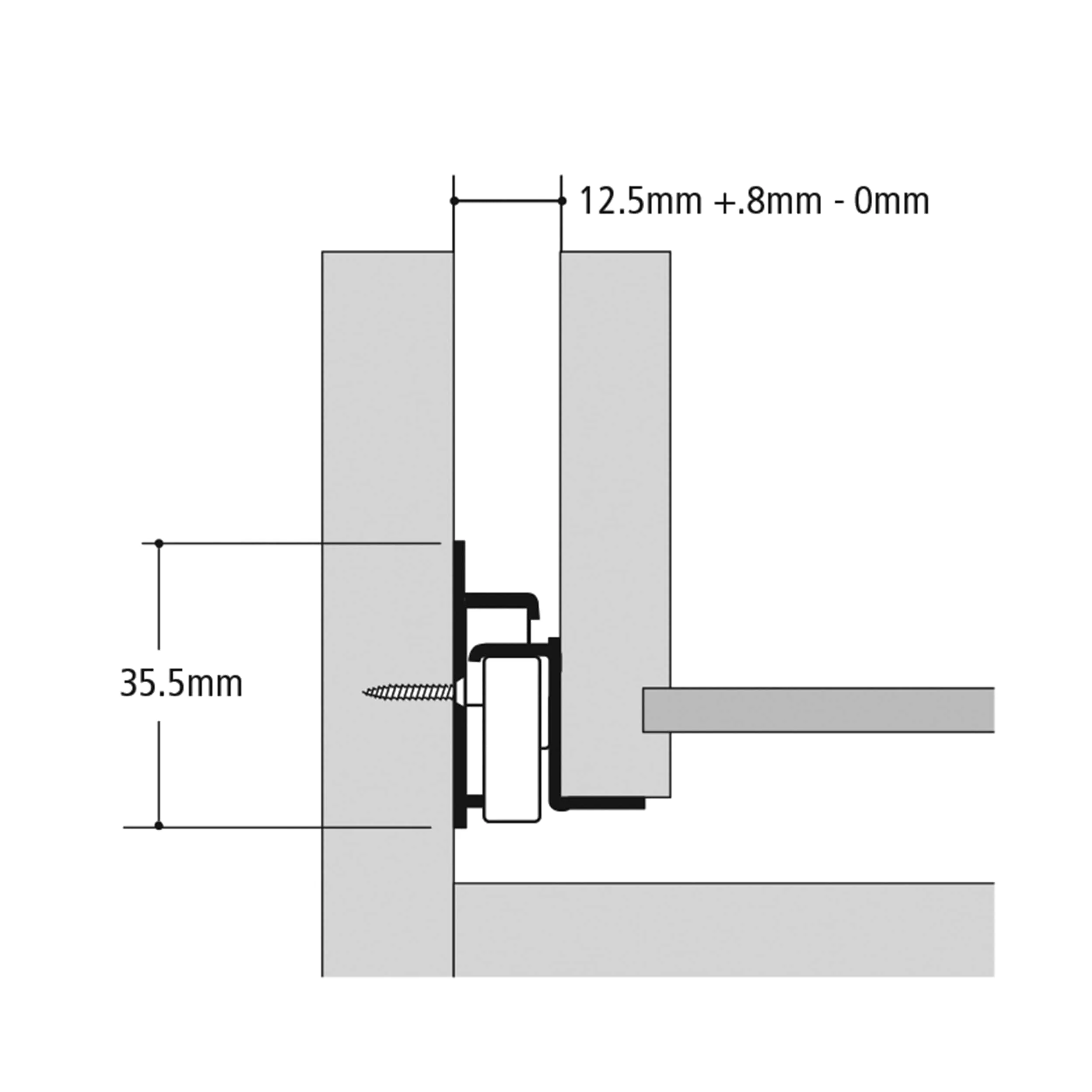 3/4-Extension Self-Close White Epoxy Coated Euro Drawer Slides - Model KV 1805 - Pair - Image 3