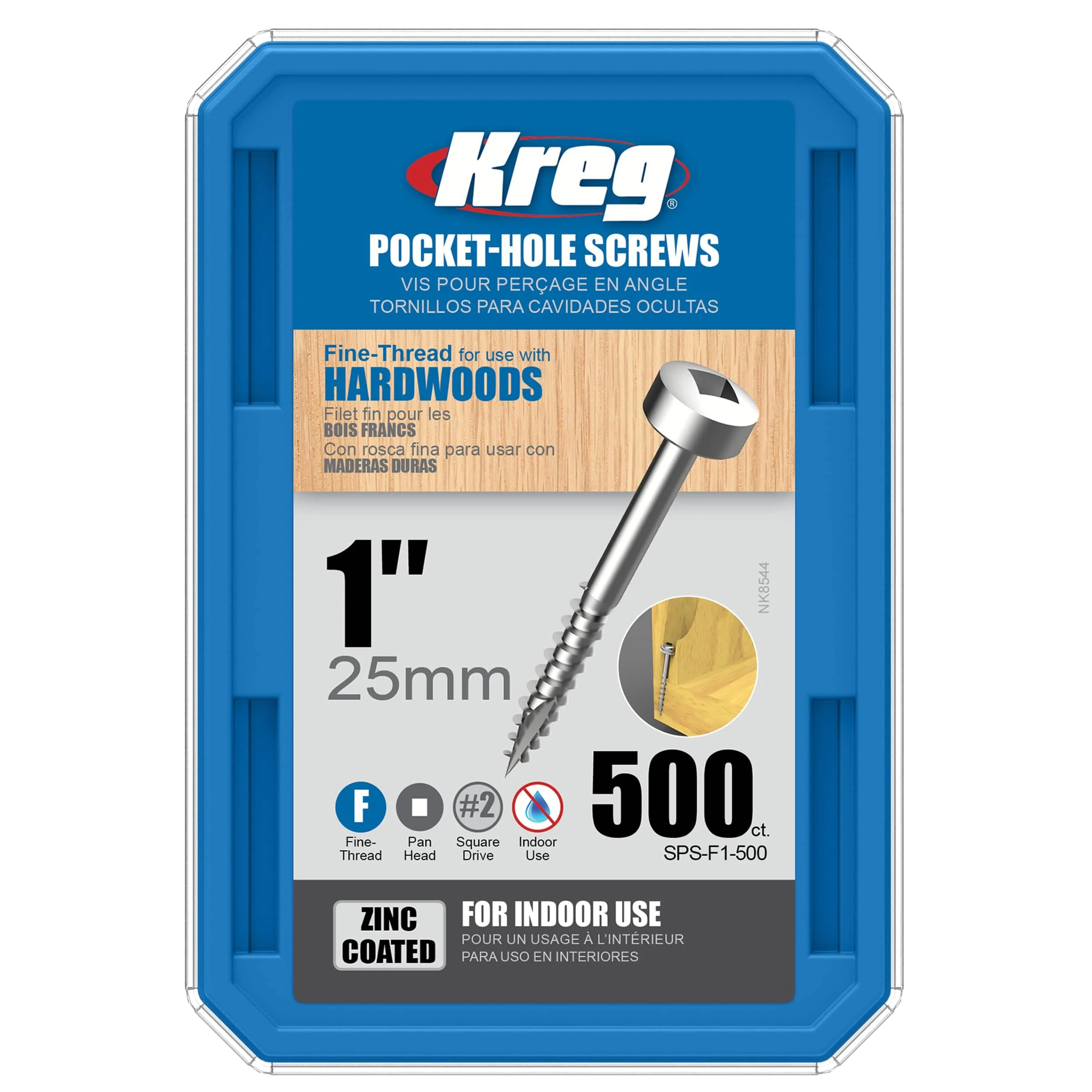 Pocket Hole Screw - #6 Fine - Square Drive - Pan-Head - Zinc - Image 9