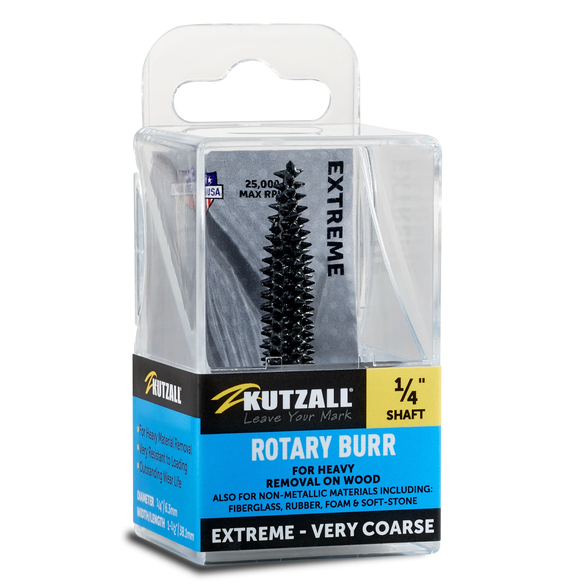 Extreme Taper Burr, 1/4" Shaft, Very Coarse (1/4" x 1-1/2") - Image 2