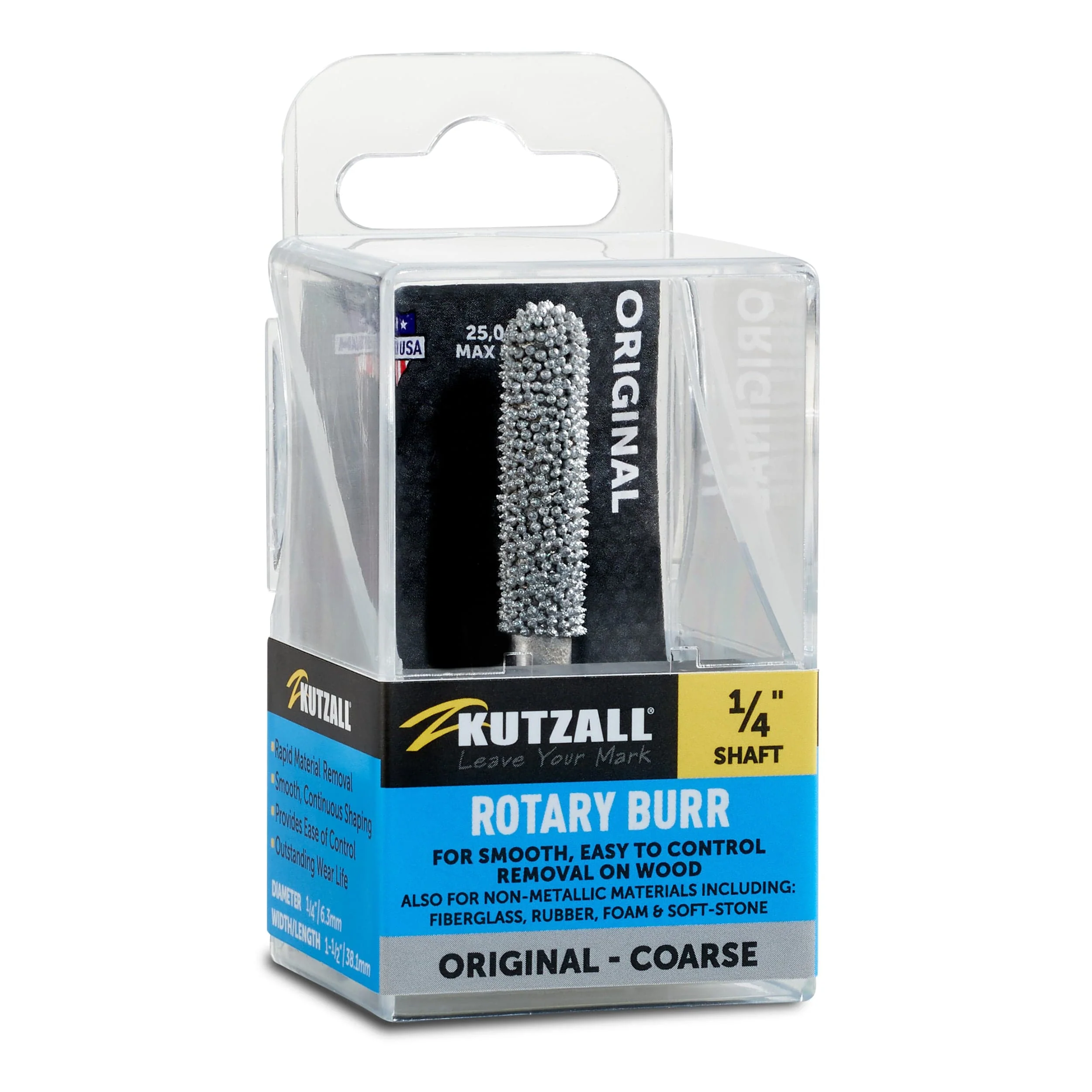 Original Ball Nose Burr, 1/4" Shaft, Coarse (1/4" x 1-1/2") - Image 2