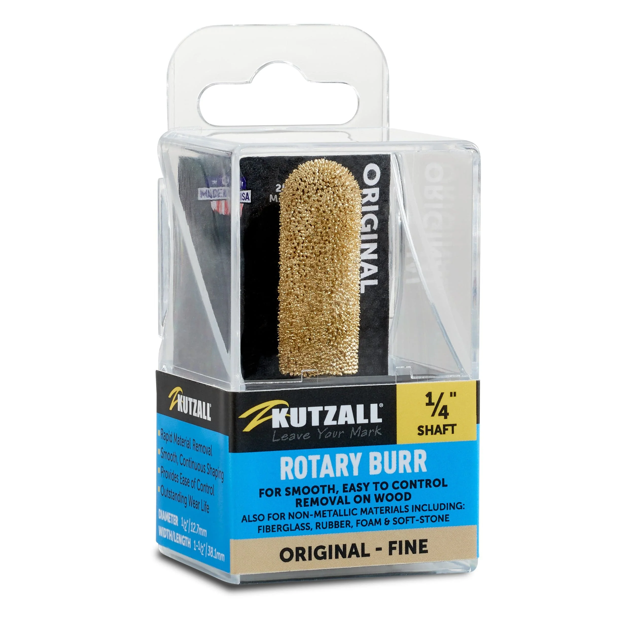 Original Ball Nose Burr, 1/4" Shaft, Fine (1/2" x 1-1/2") - Image 2