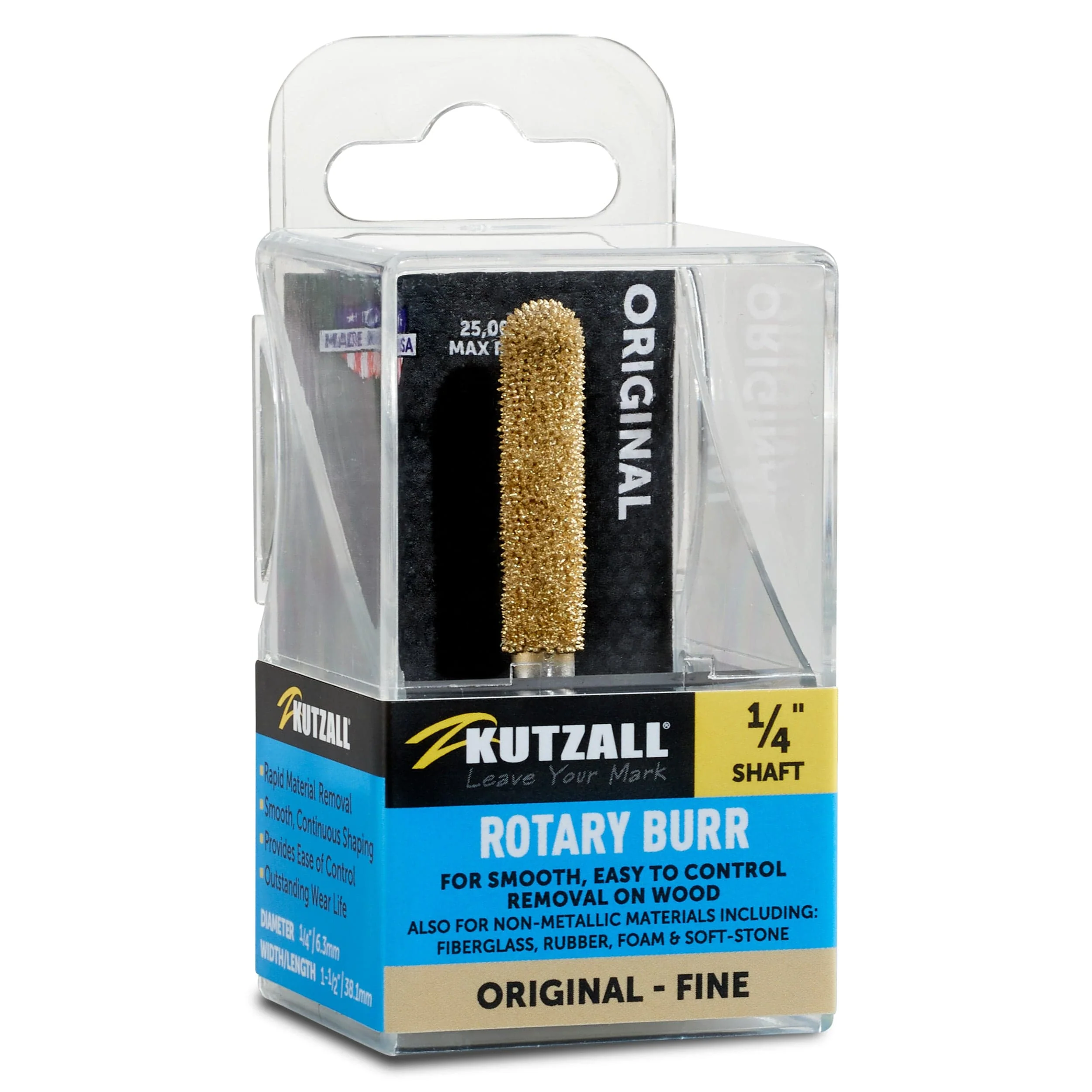 Original Ball Nose Burr, 1/4" Shaft, Fine (1/4" x 1-1/2") - Image 2