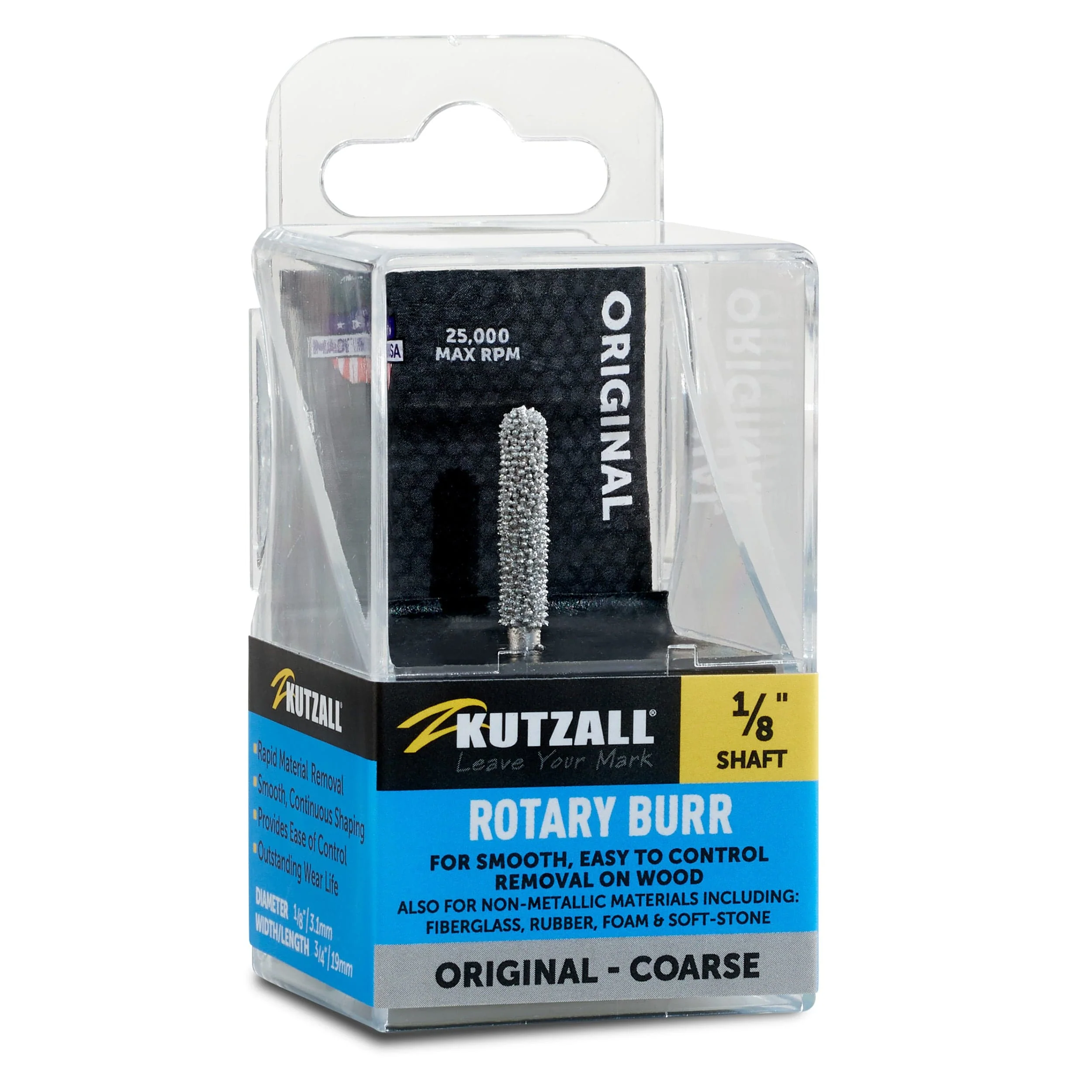 Original Ball Nose Burr, 1/8" Shaft, Coarse (1/8" x 3/4") - Image 2