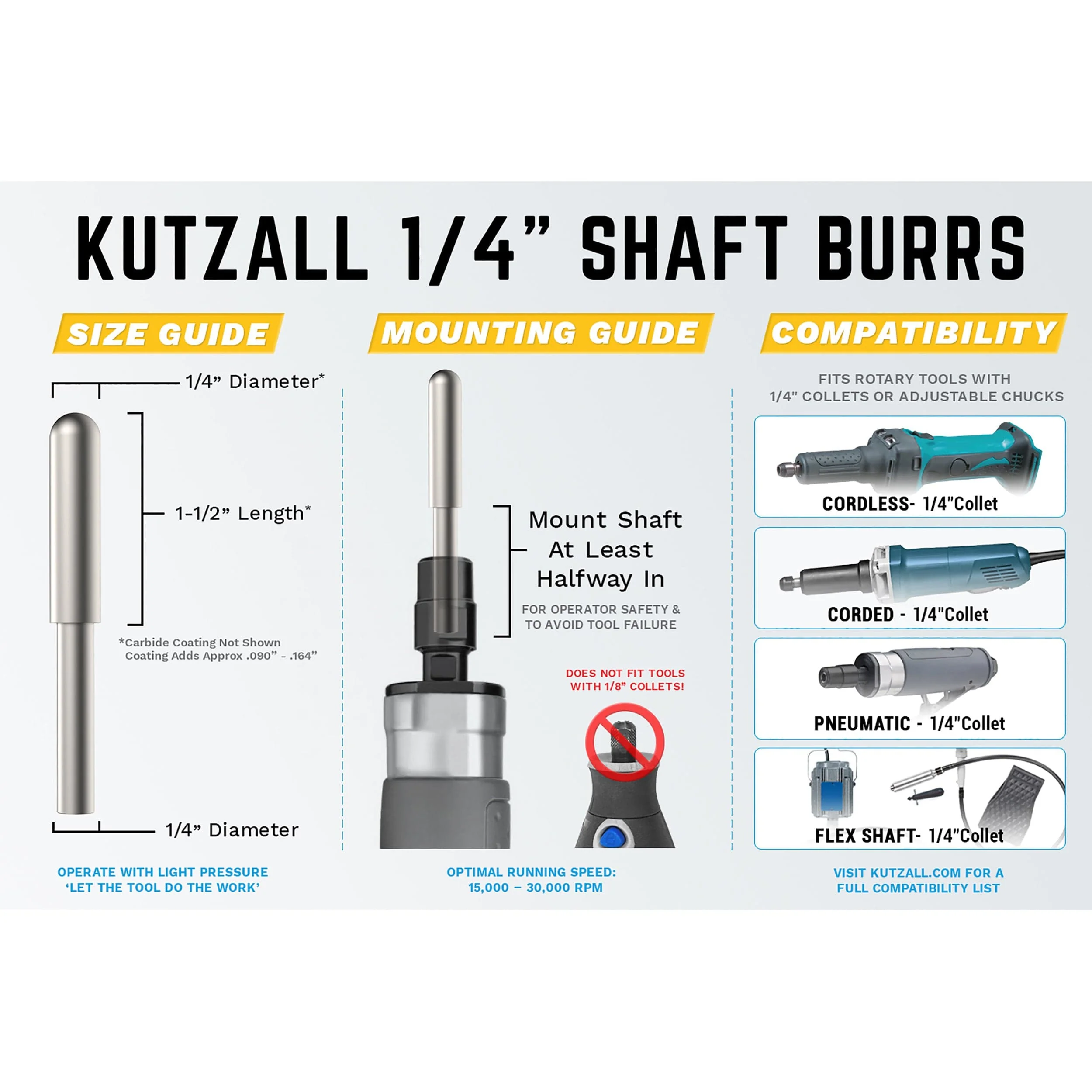 Original Ball Nose Burr, 1/8" Shaft, Coarse (1/8" x 3/4") - Image 3