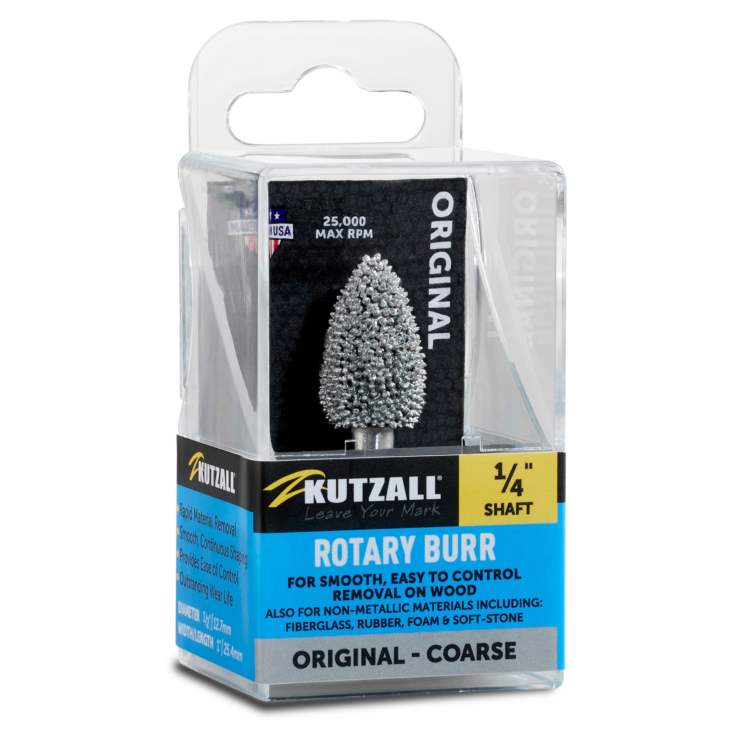 Original Flame Burr, 1/4" Shaft, Coarse (1/2" x 1") - Image 2