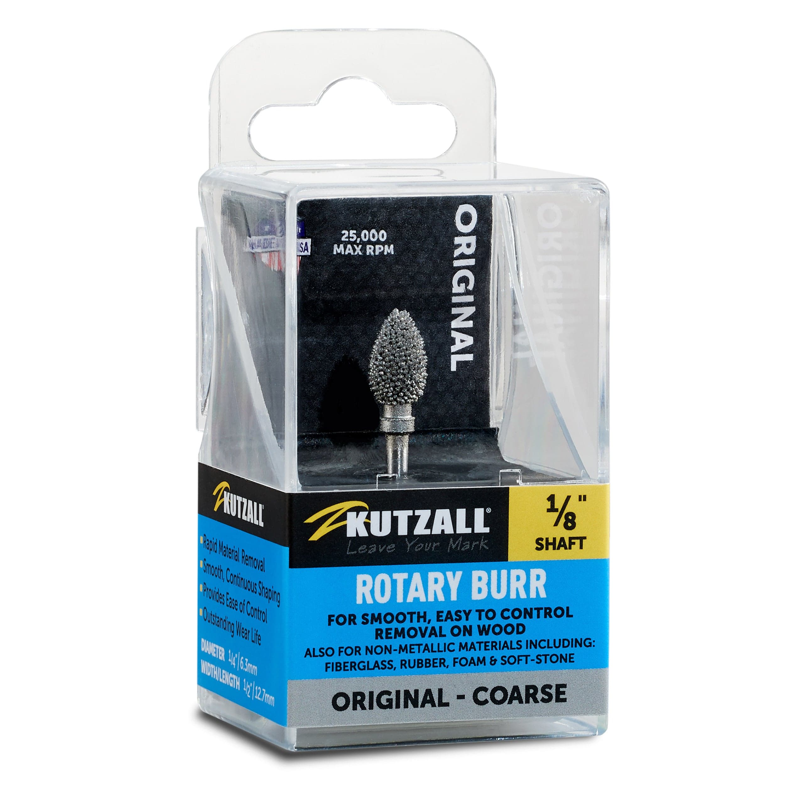 Original Flame Burr, 1/8" Shaft, Coarse (1/4" x 1/2") - Image 2