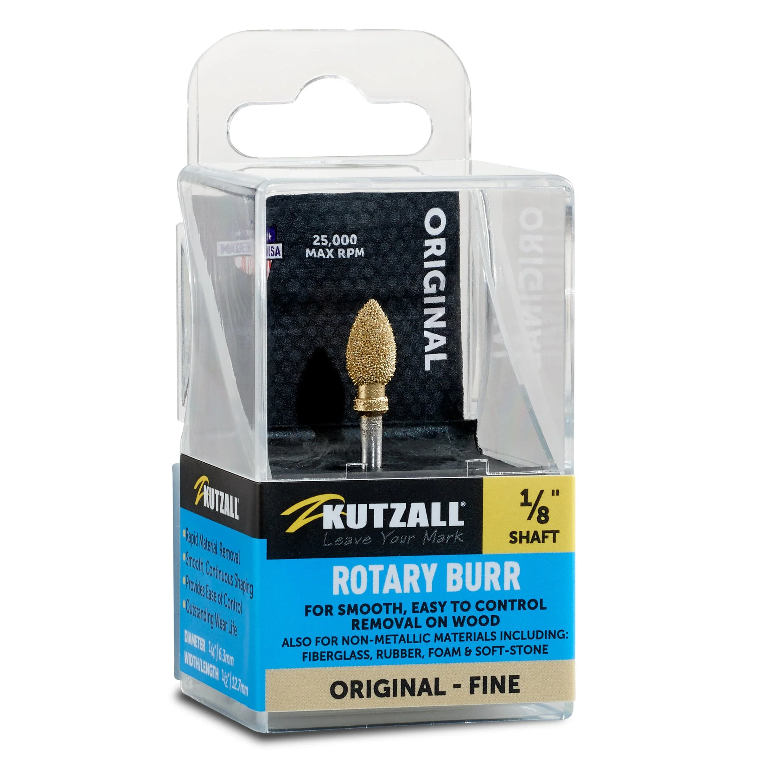 Original Flame Burr, 1/8" Shaft, Fine (1/4" x 1/2") - Image 2
