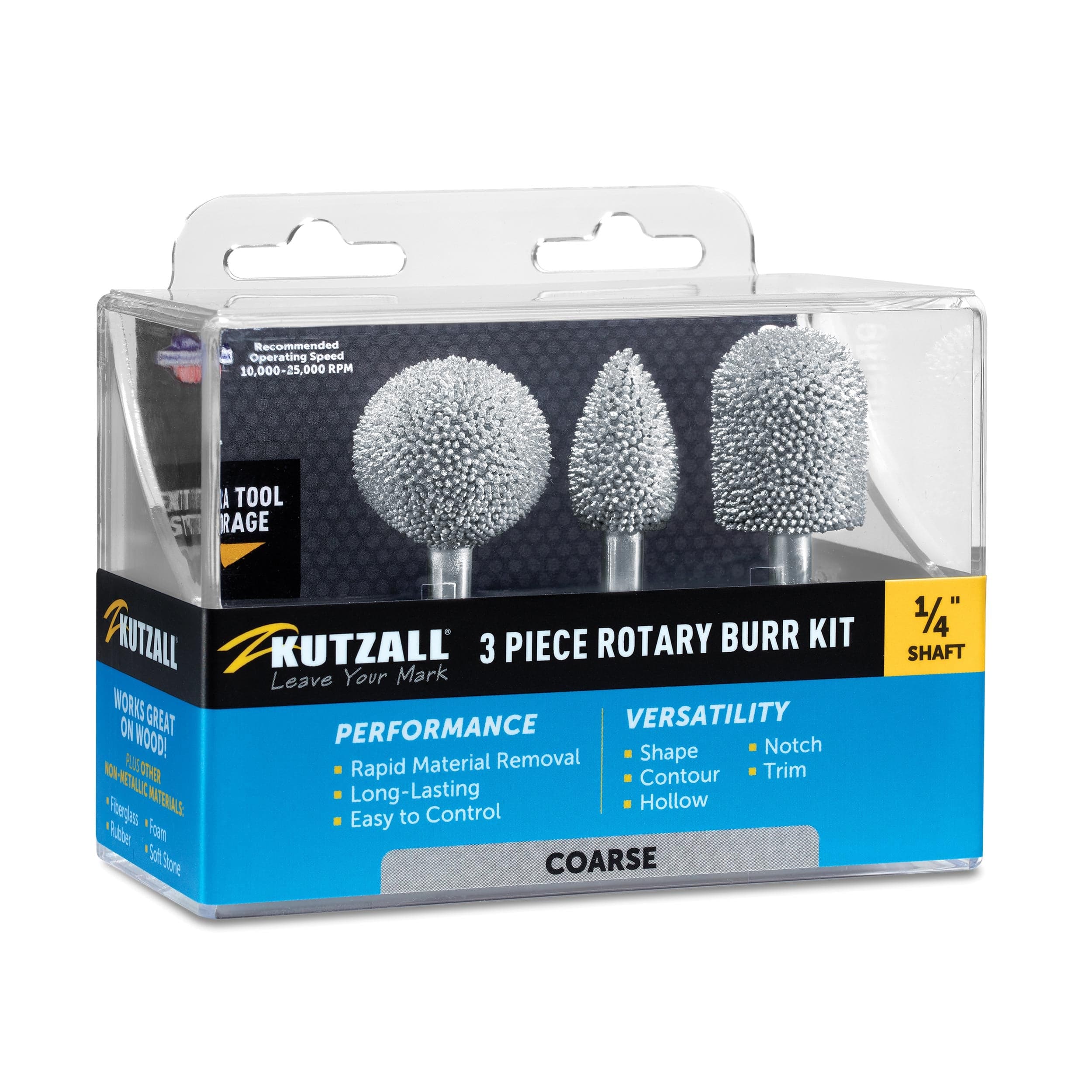 Original Rotary Burr Kit - 1/4" Shaft - Coarse - 3 Piece - Image 2