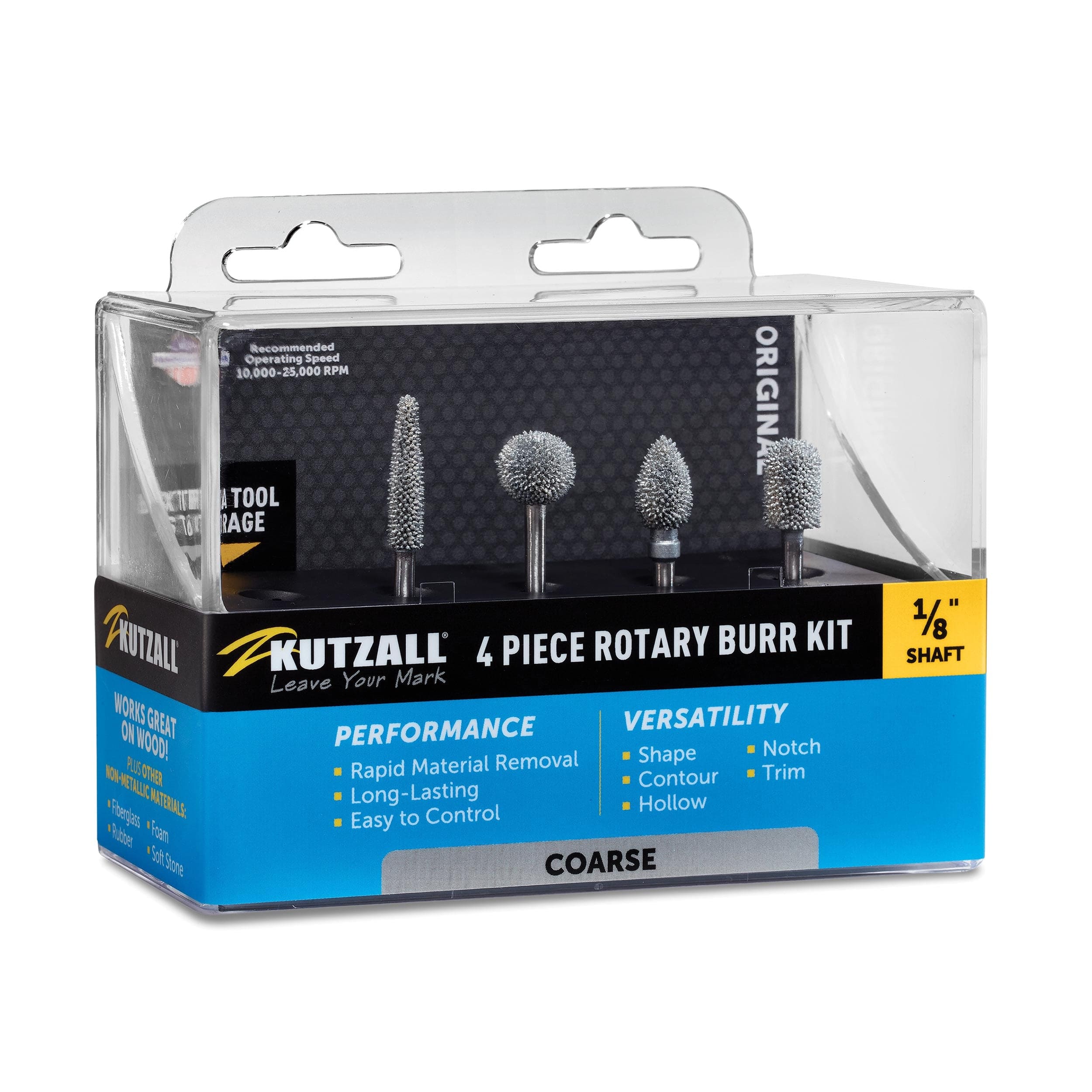 Original Rotary Burr Kit - 1/8" Shaft - Coarse - 4 Piece - Image 2