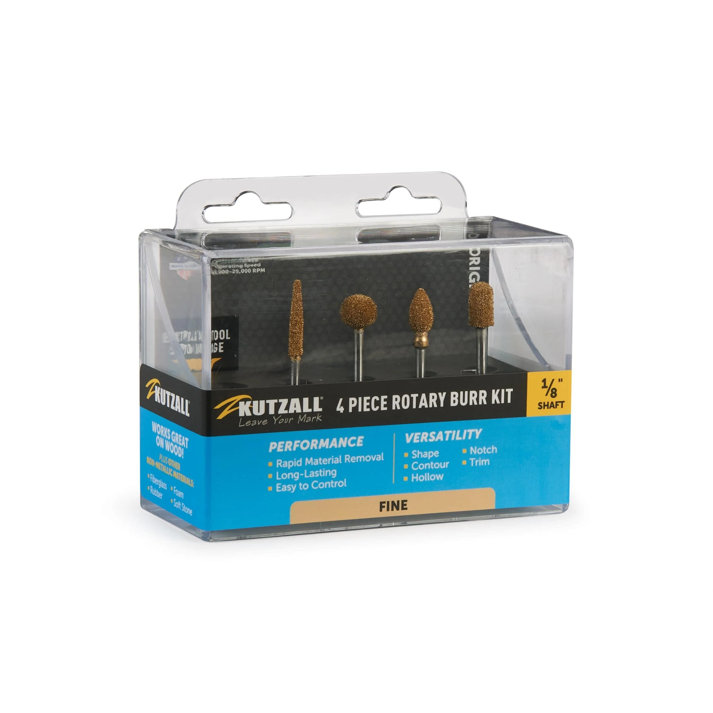 Original Rotary Burr Kit - 1/8" Shaft - Fine - 4 Piece - Image 2