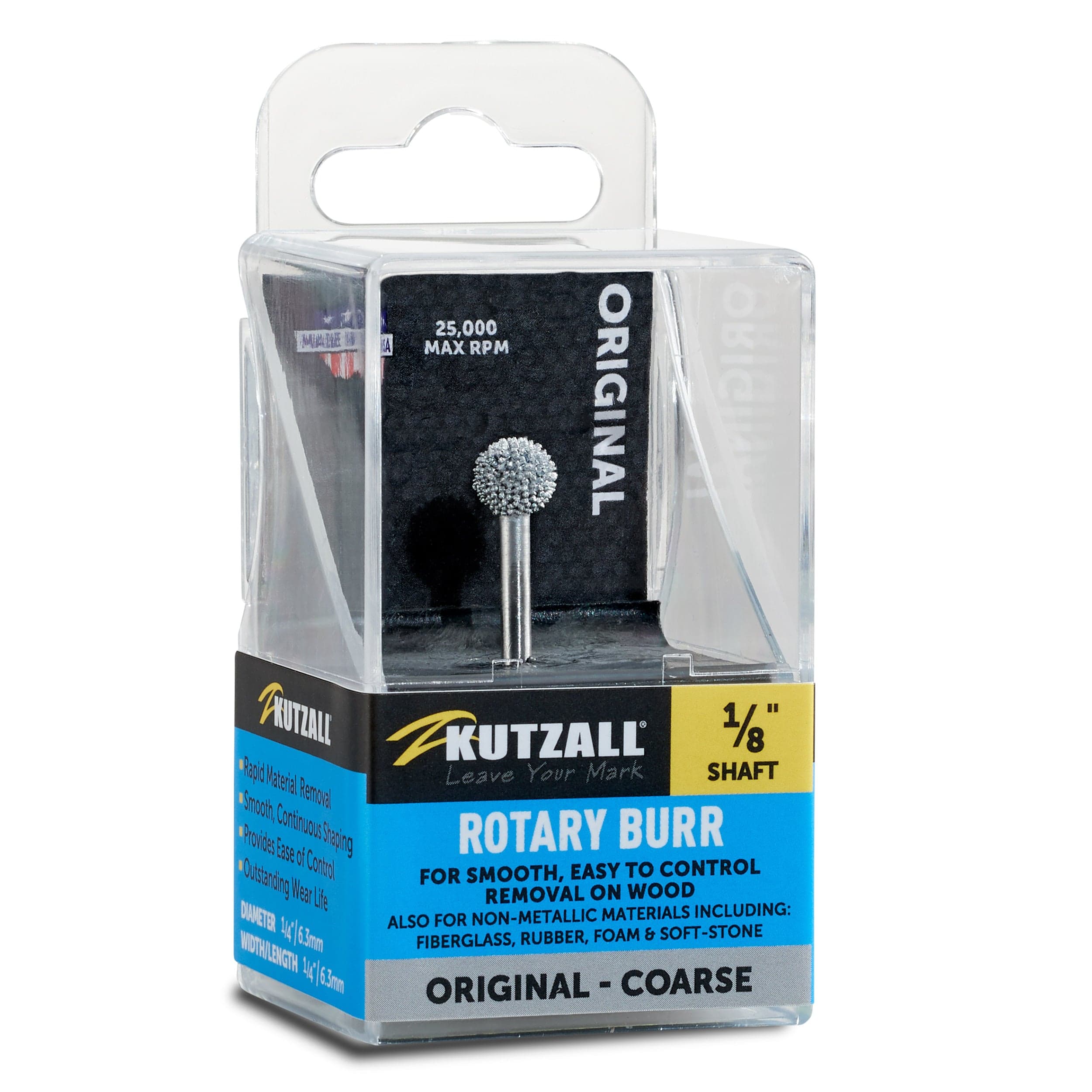Original Sphere Burr, 1/8" Shaft, Coarse (1/4" x 1/4") - Image 2