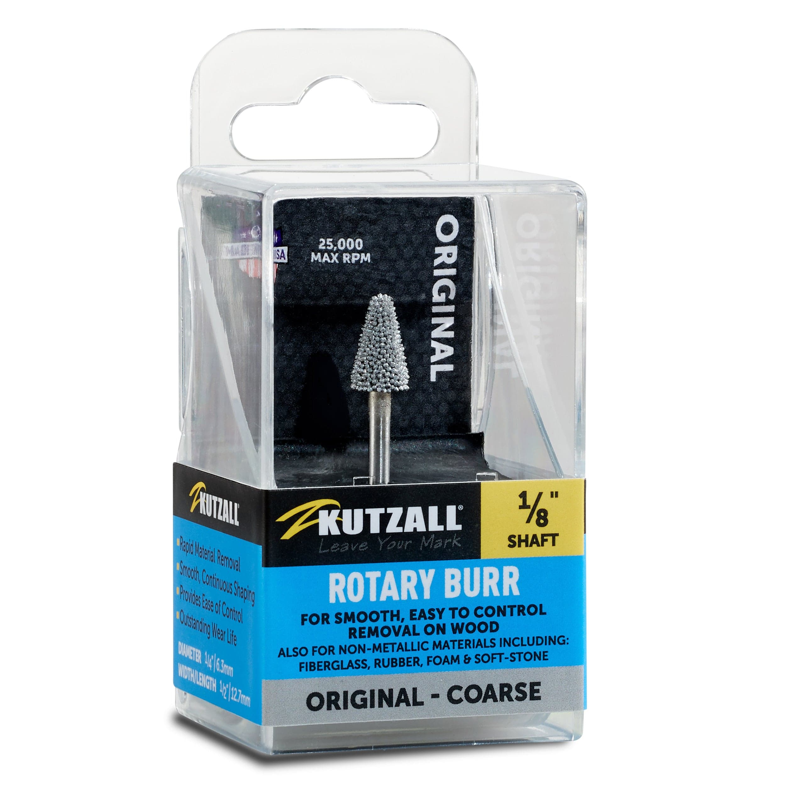 Original Taper Burr, 1/8" Shaft, Coarse (1/4" x 1/2") - Image 2