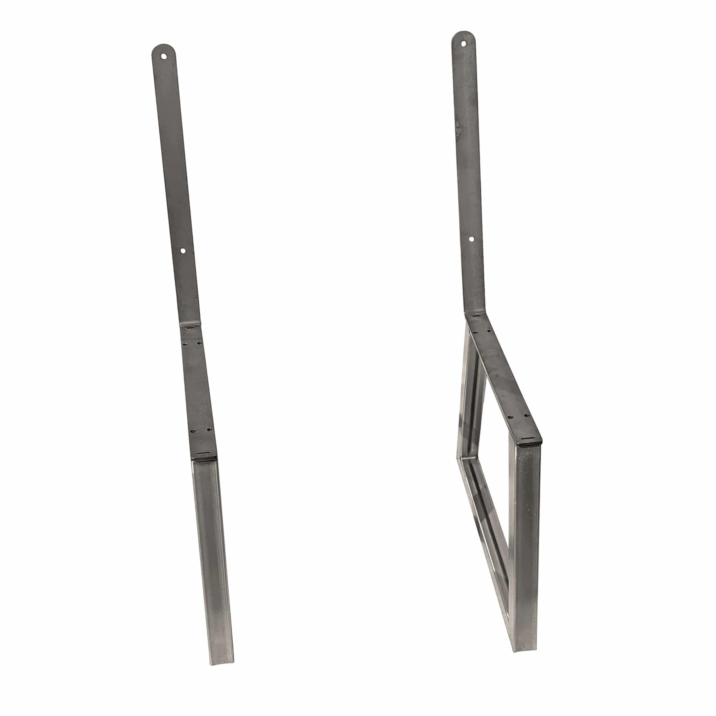 Bench Legs with Back Rest Raw Steel Pair - Image 4