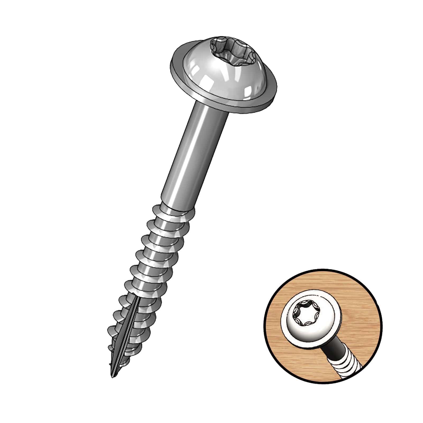 PocketScrews - Washer Head - T20 Star Drive - Zinc - Image 2