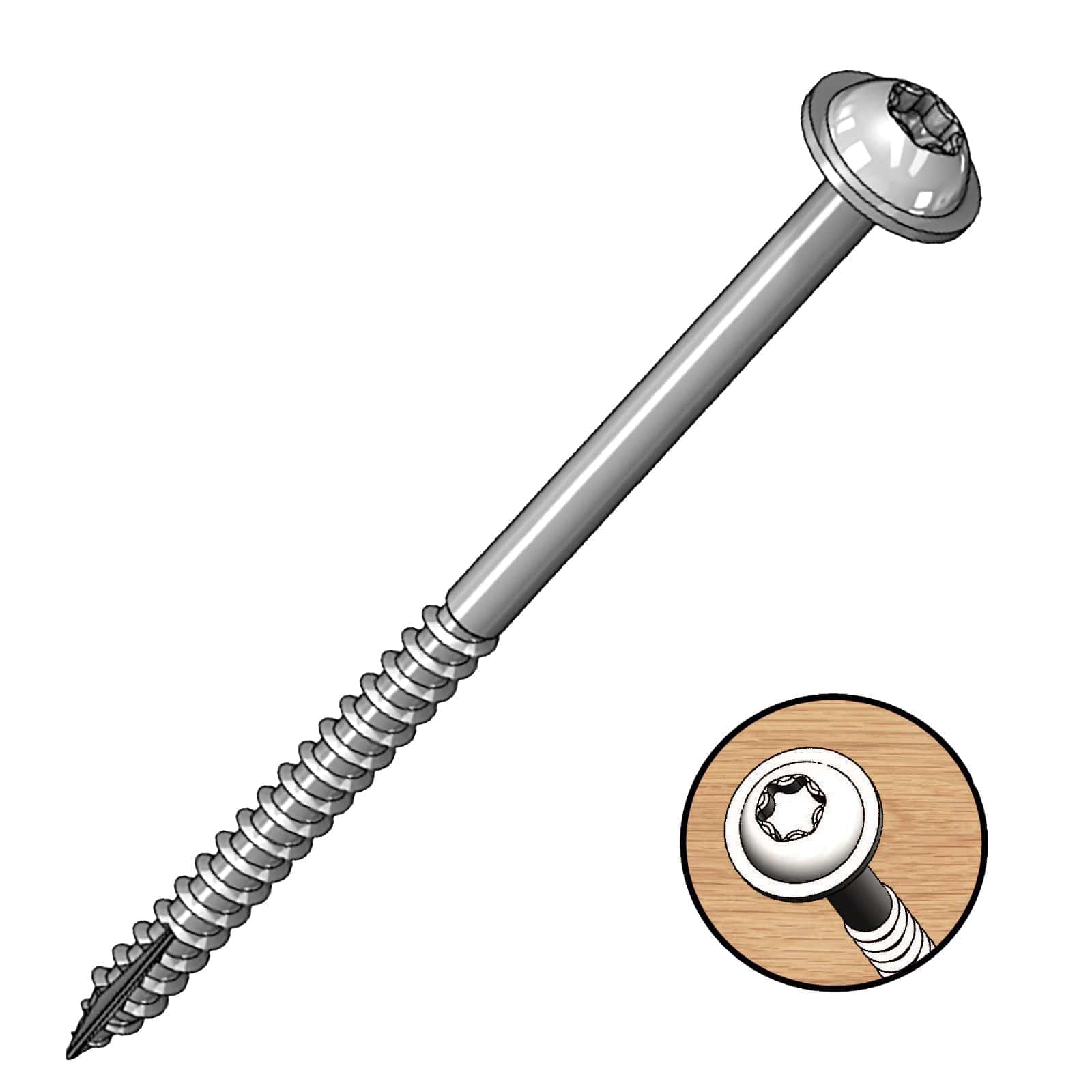 PocketScrews - Washer Head - T20 Star Drive - Zinc - Image 4