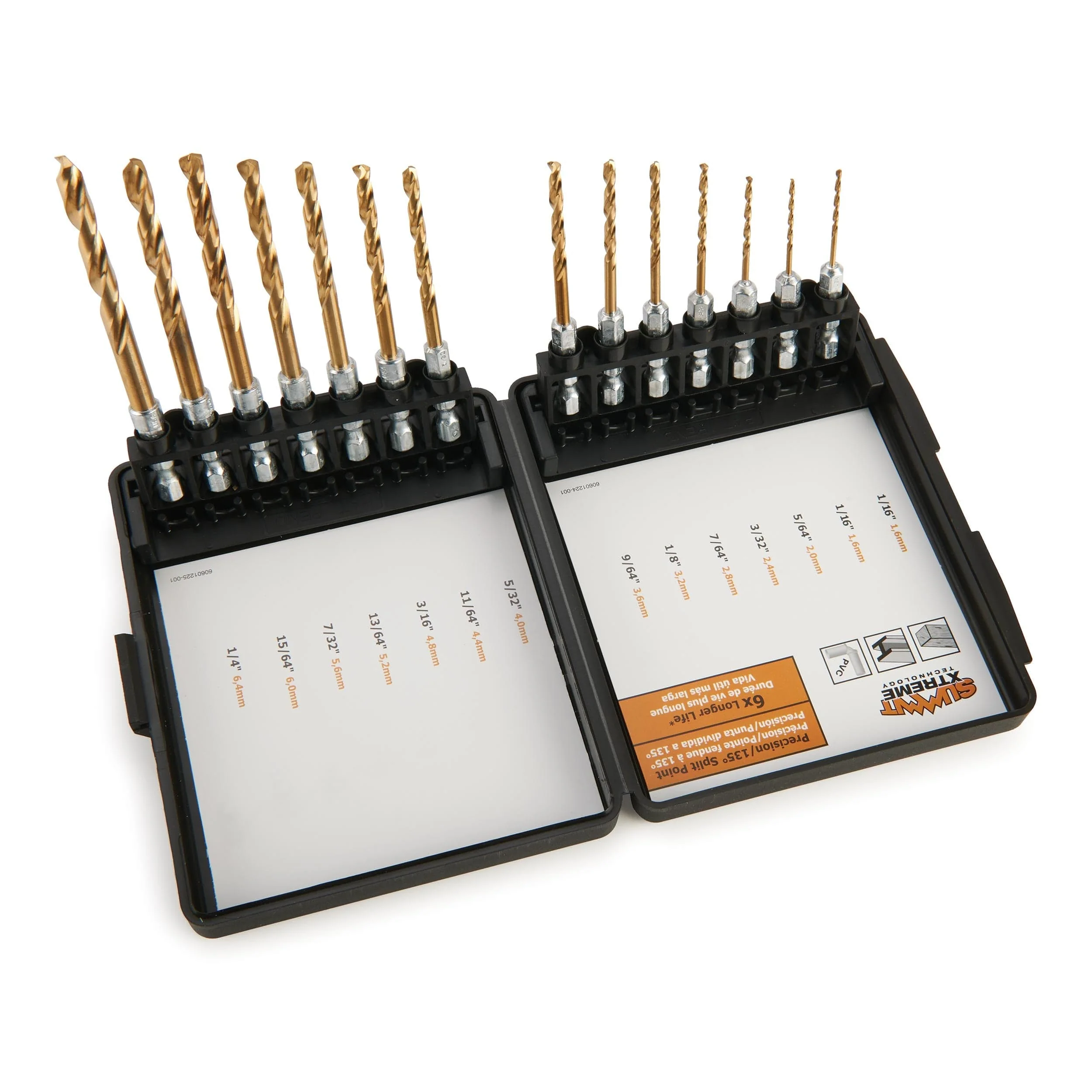 Drill Bit Set - Titanium Coated High Speed Steel - 1/4" Hex Shank - Image 2