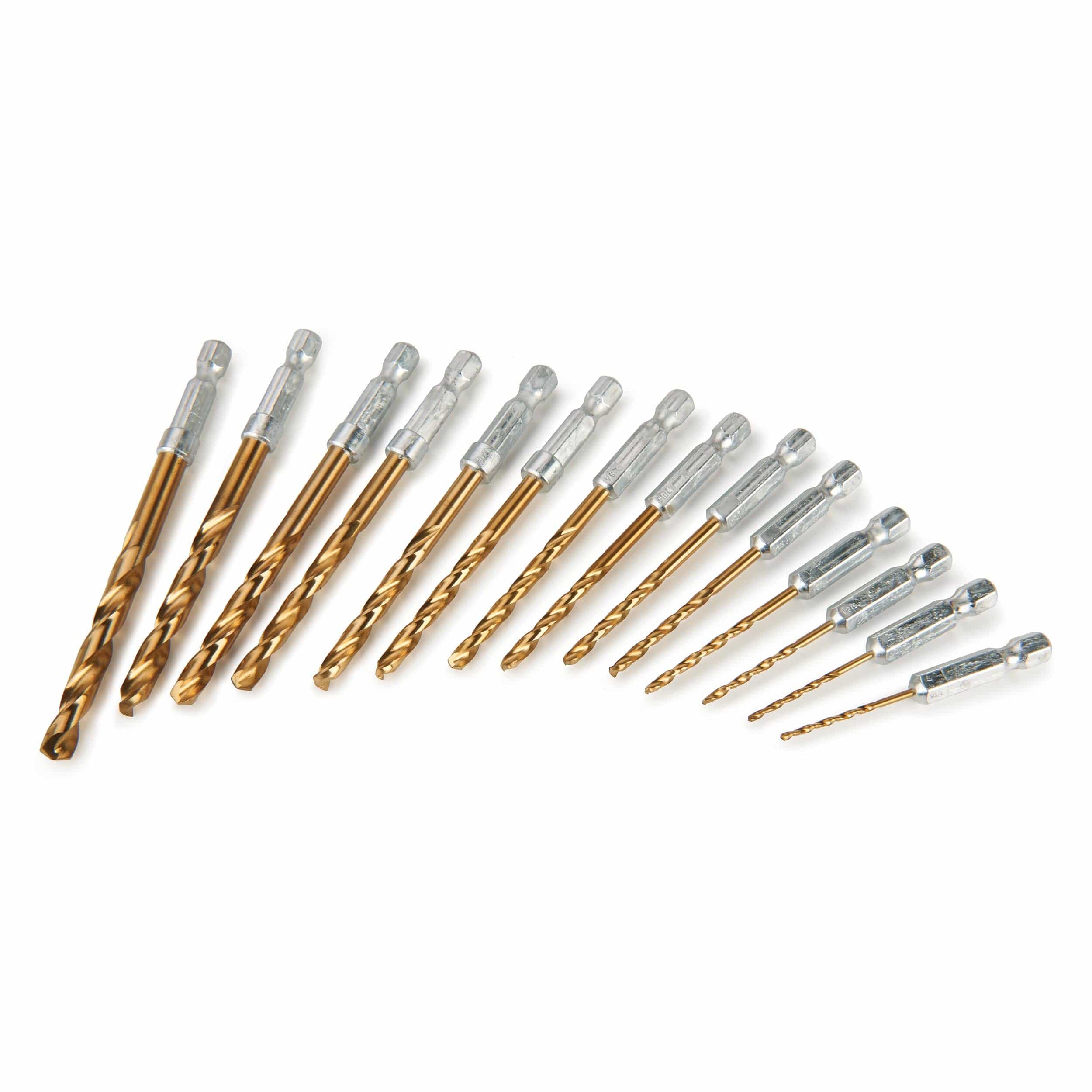 Drill Bit Set - Titanium Coated High Speed Steel - 1/4" Hex Shank - Image 3