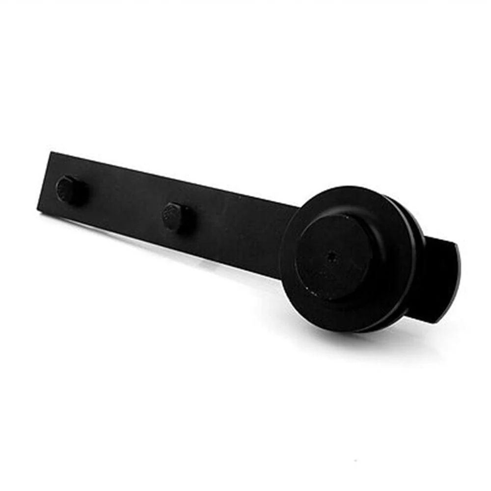 Barn Door Hardware Black Straight Strap 6'6" Rail - Image 3