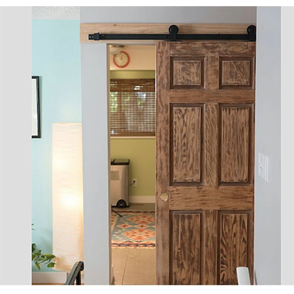 Barn Door Hardware Black Top Mount 6'6" Rail - Image 4